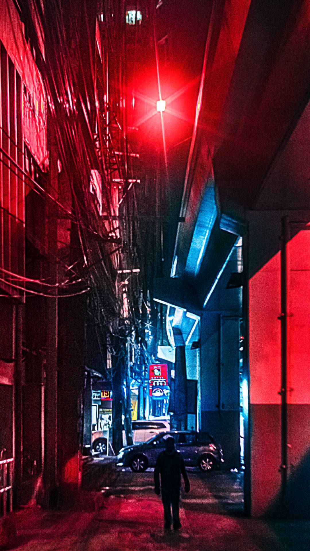 Manila Streets Red Aesthetic Wallpaper