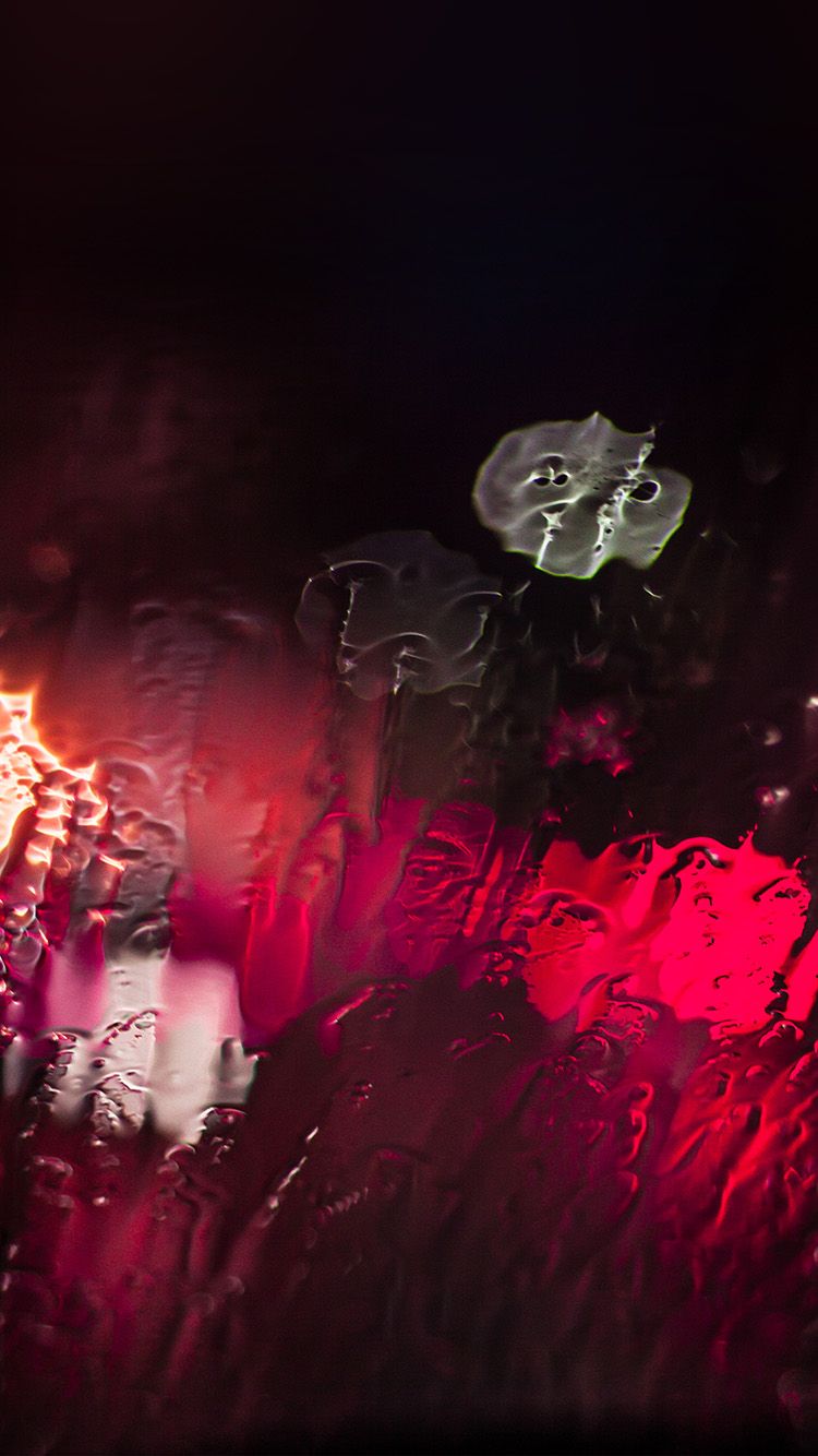 Raining Window Bokeh Red Light