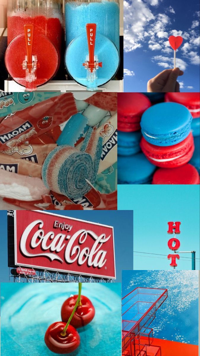 red and blue aesthetic wallpaper