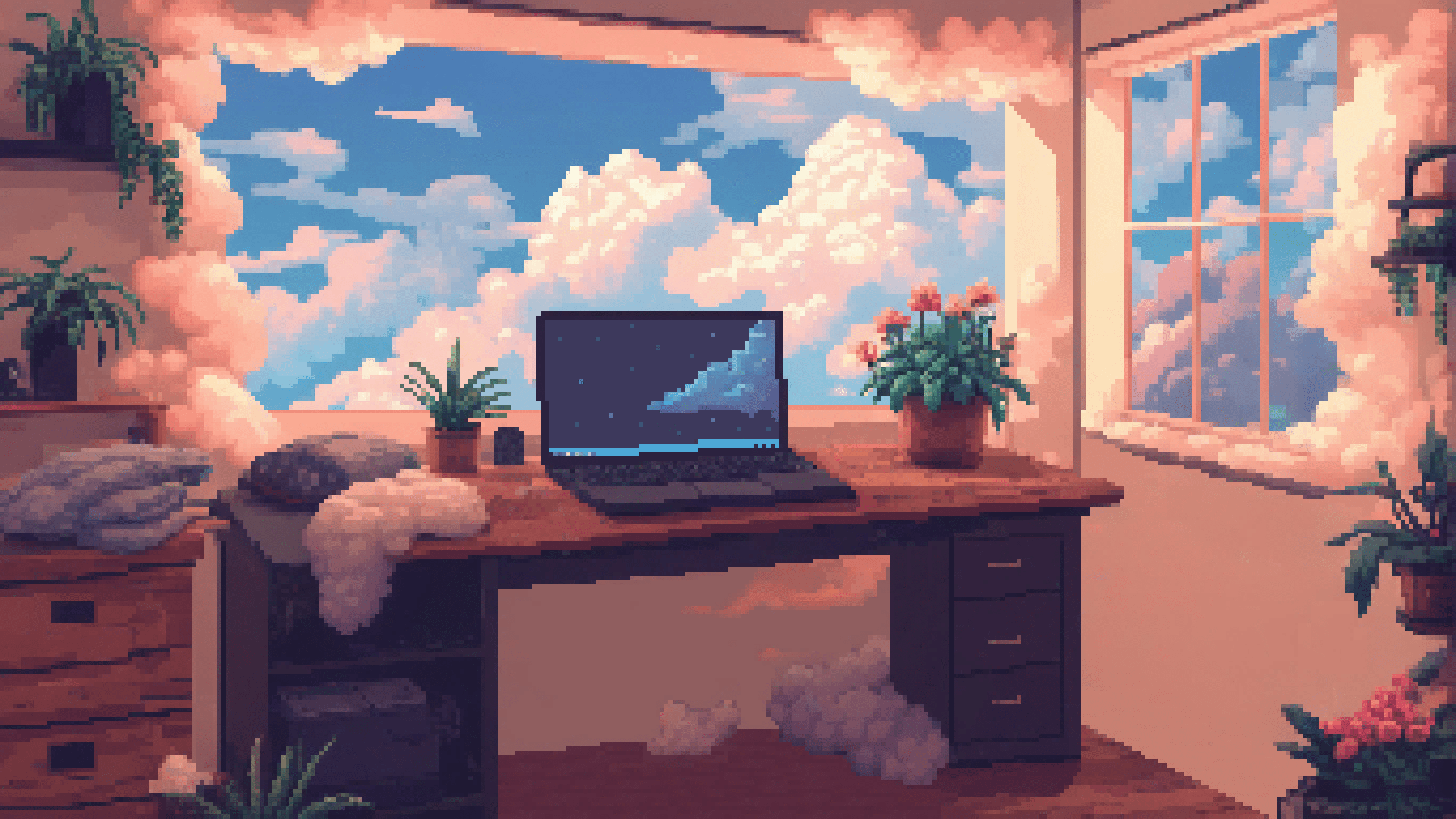 A Room in the Pixel Clouds 2560x1440