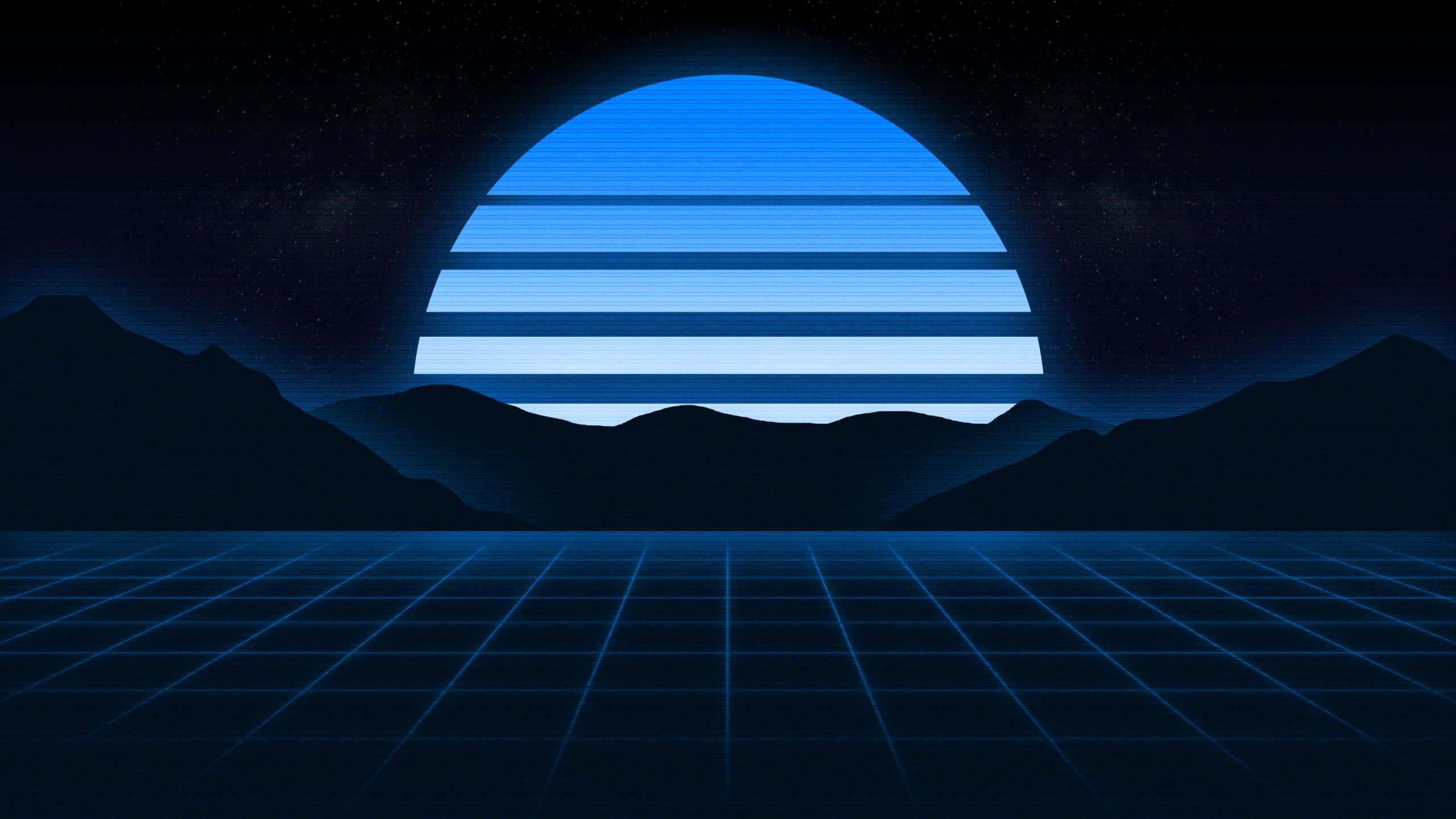 Blue aesthetic Wallpaper 4K, RetroWave