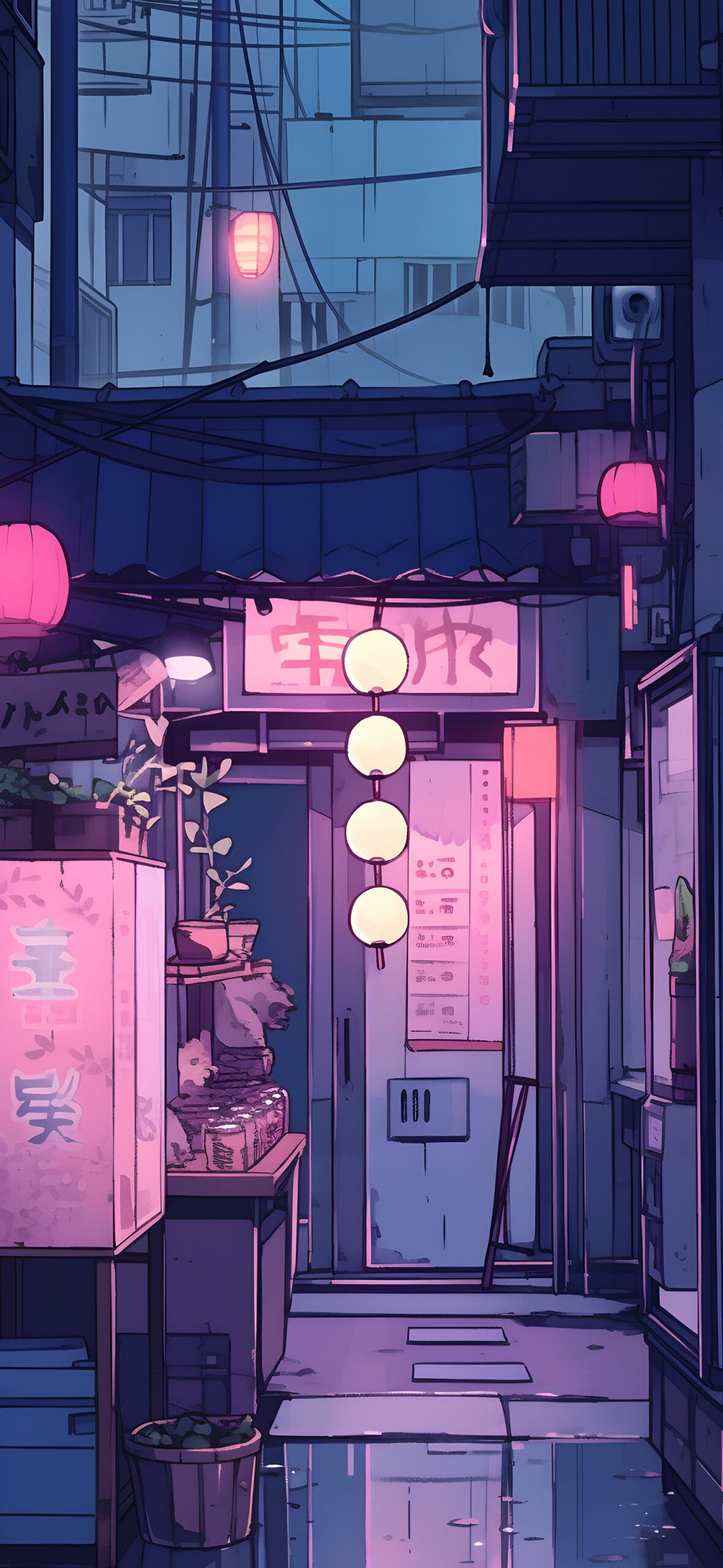 Cozy Japanese Alley with Lanterns