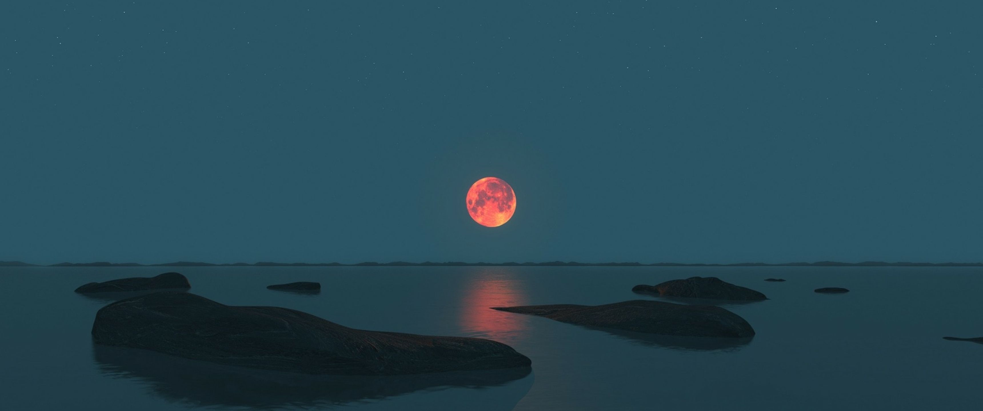 Resolution Red Moon Night HD