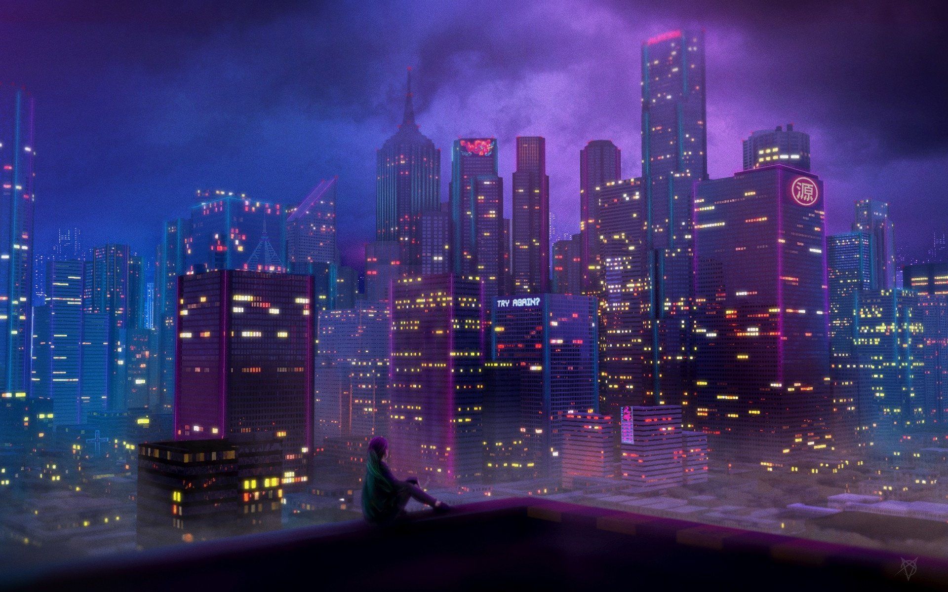 Anime City HD Wallpaper