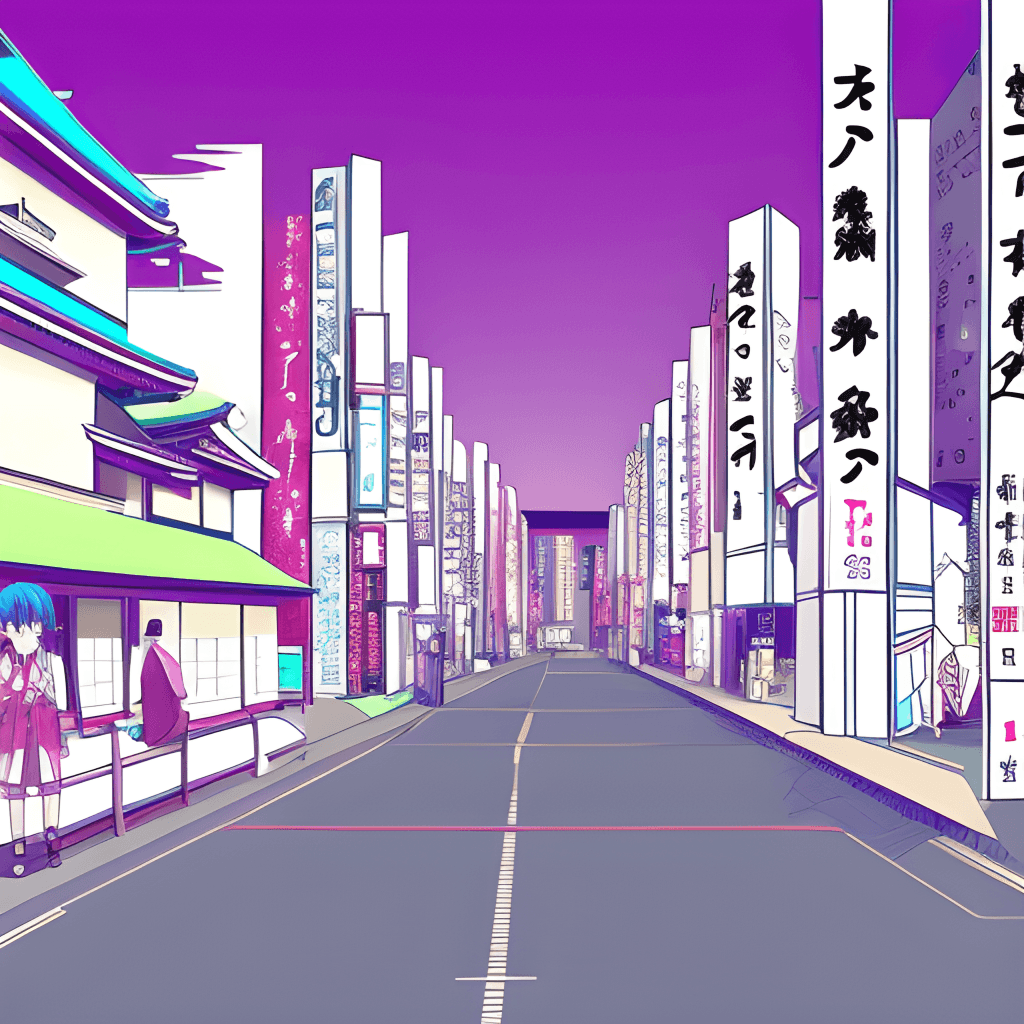 Anime Aesthetic Line Art Scene By ViggoStudios
