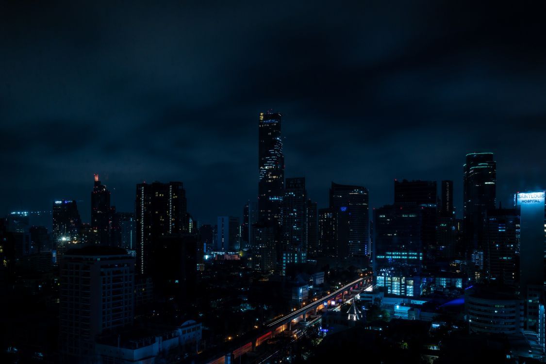 Wallpaper City Skyline During Night