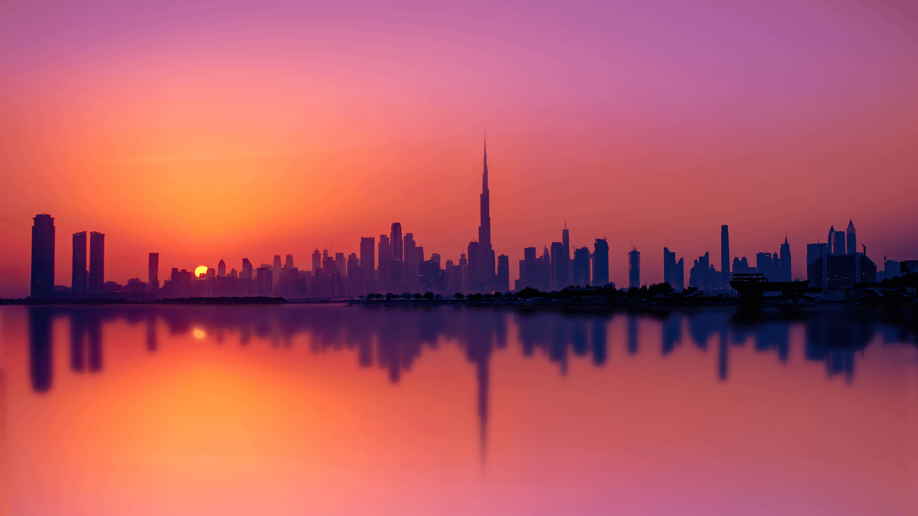 Dubai Sunset Silhouette Photo