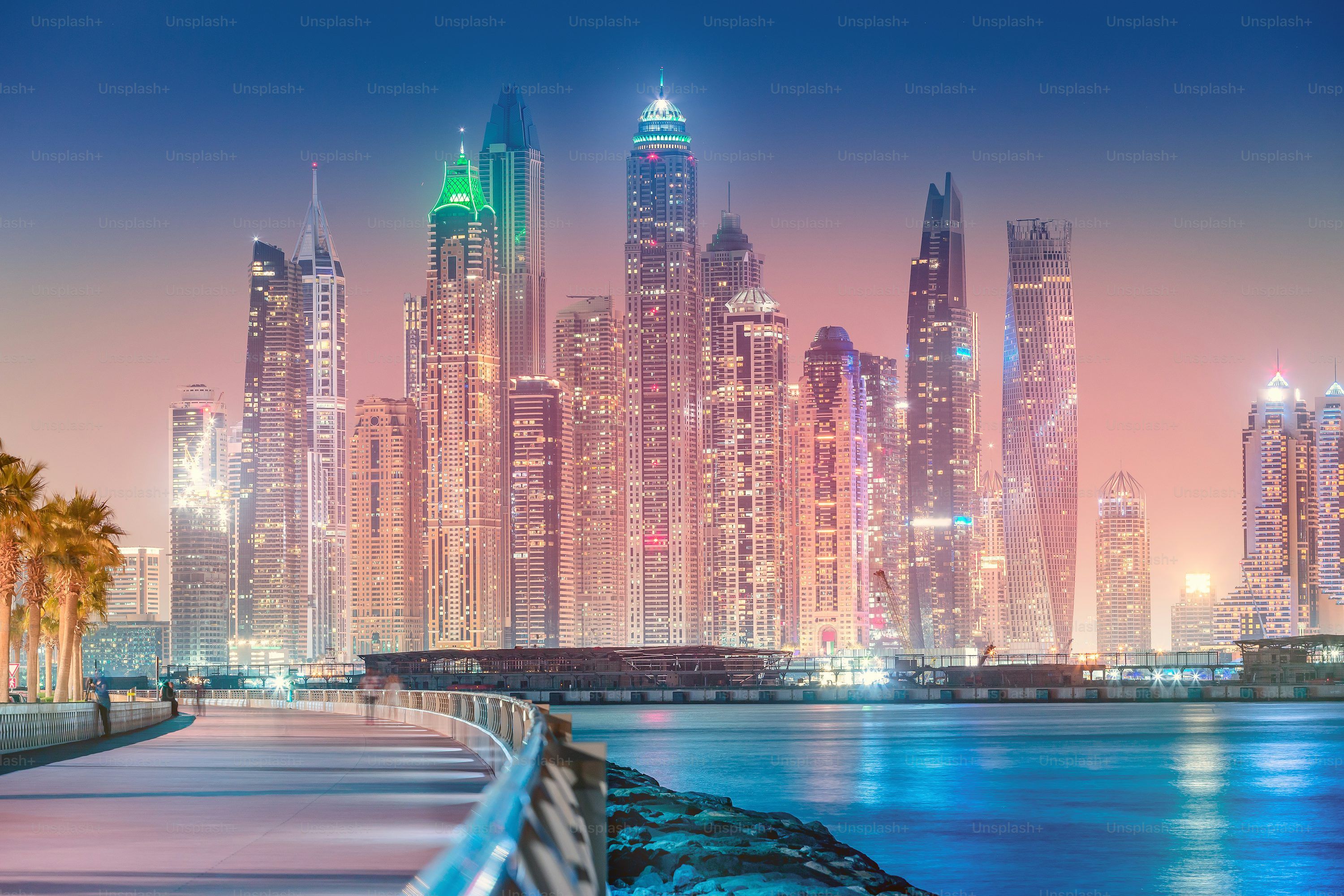 Dubai At Night Picture. Download Free