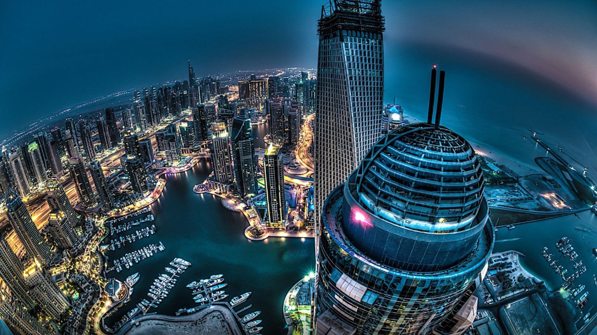 Dubai Nightscape: A Stunning HD Wallpaper