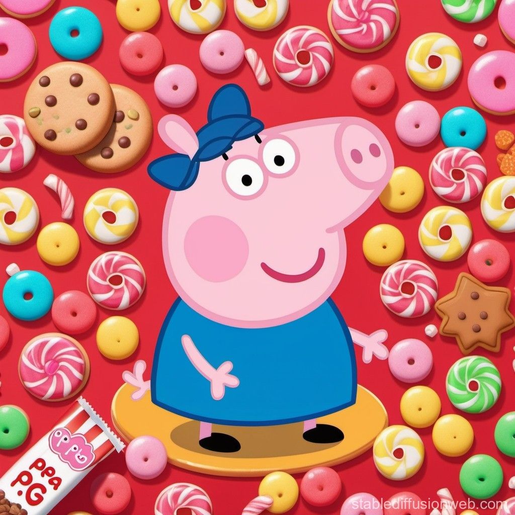 Peppa Pig Sad over Candy and Cookie