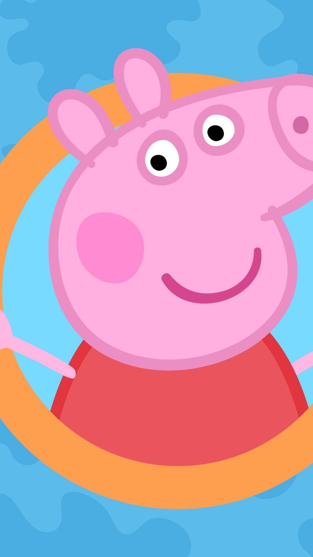 Peppa Pig Wallpaper 4K, Blue background