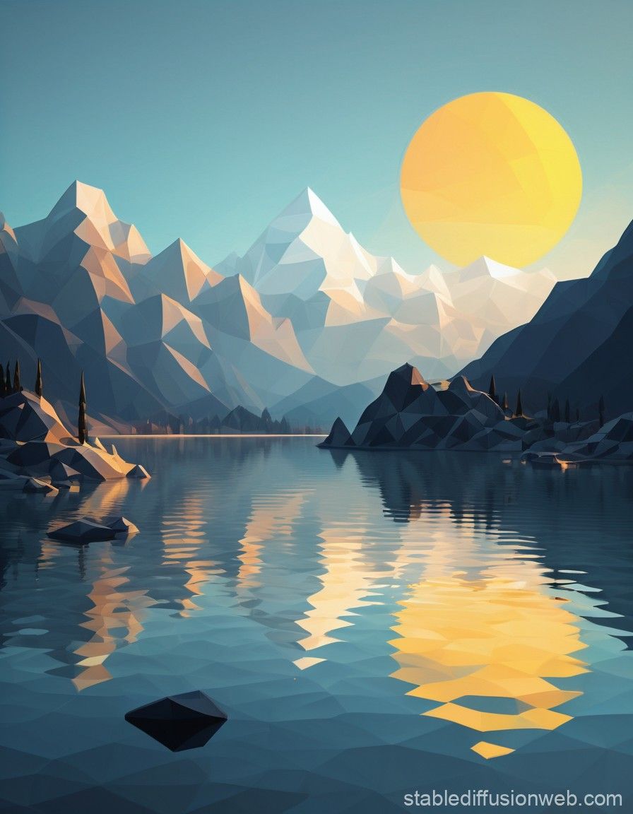 Low poly background with sky Prompts by StBernardFan