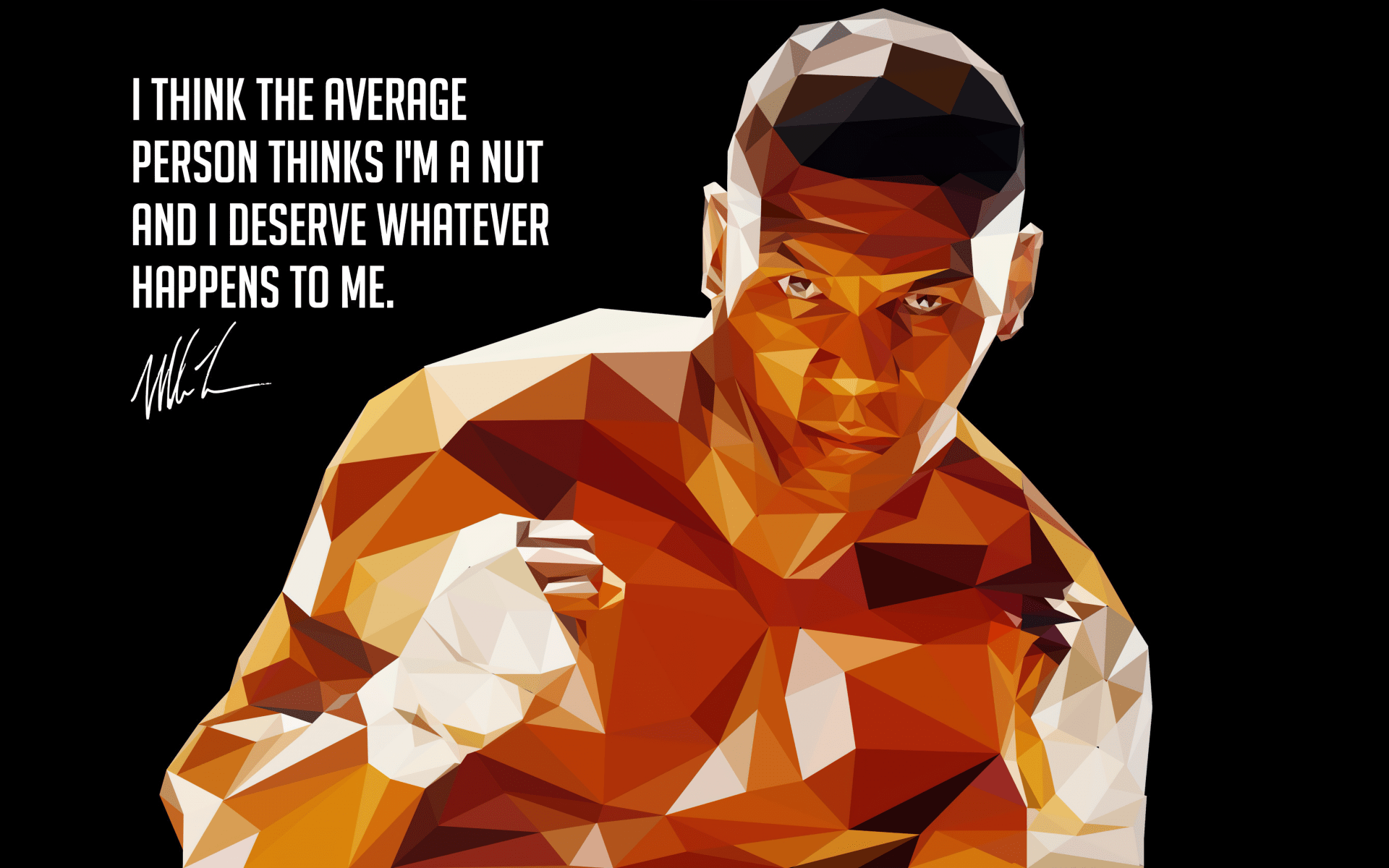 Mike Tyson Wallpaper 4K, Low poly