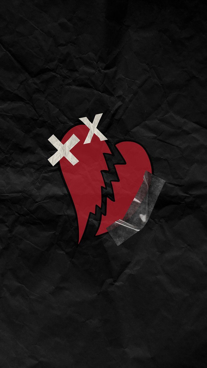 Broken Black Heart Image. Free Photo