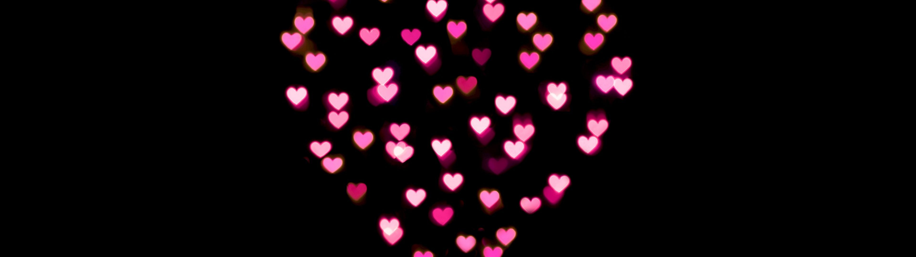 Love heart Wallpaper 4K, Pink hearts