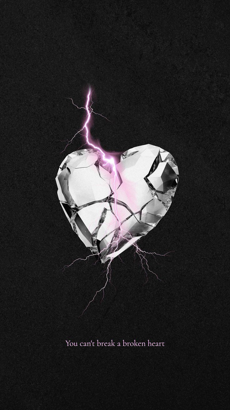 Broken Black Heart Image. Free Photo