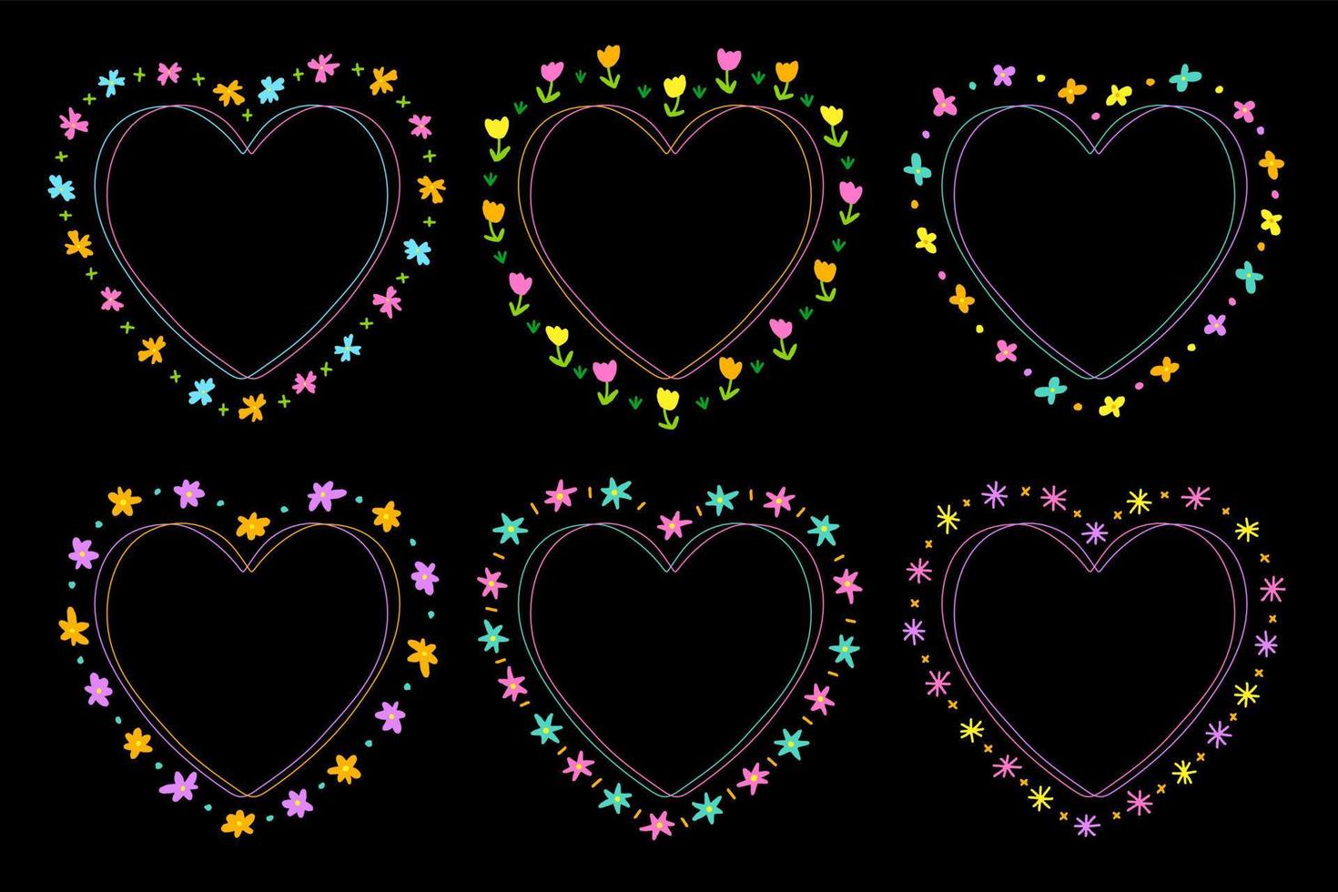 Cute Neon Abstract Heart Flower Shape