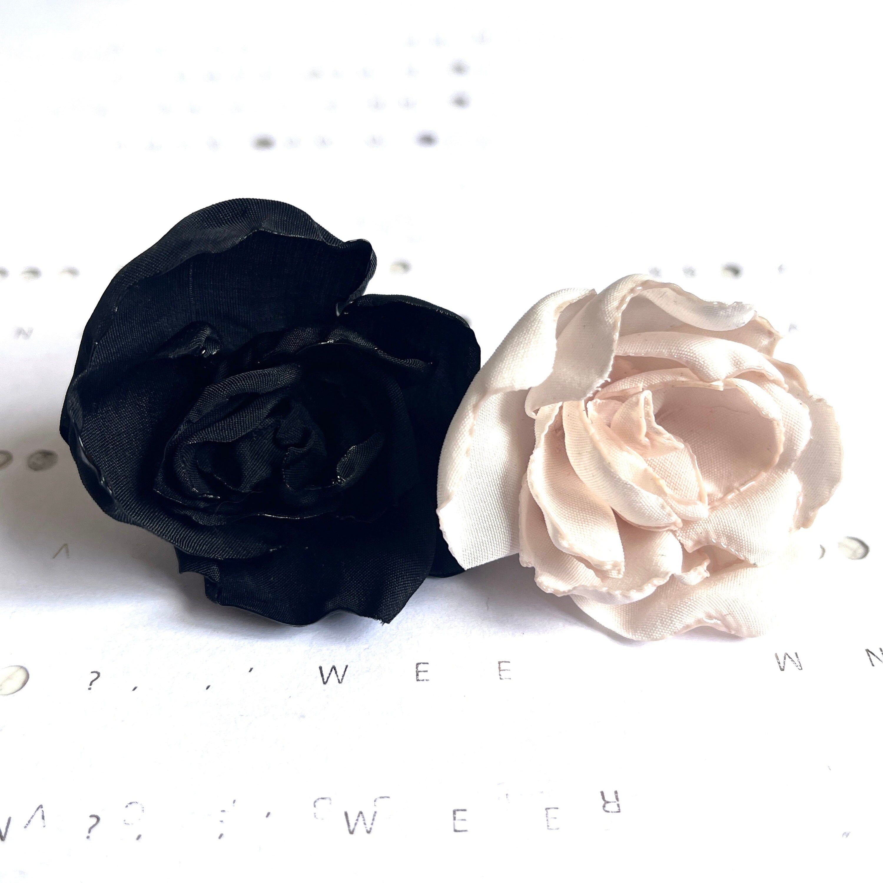 Large Black Rose Statement Earrings