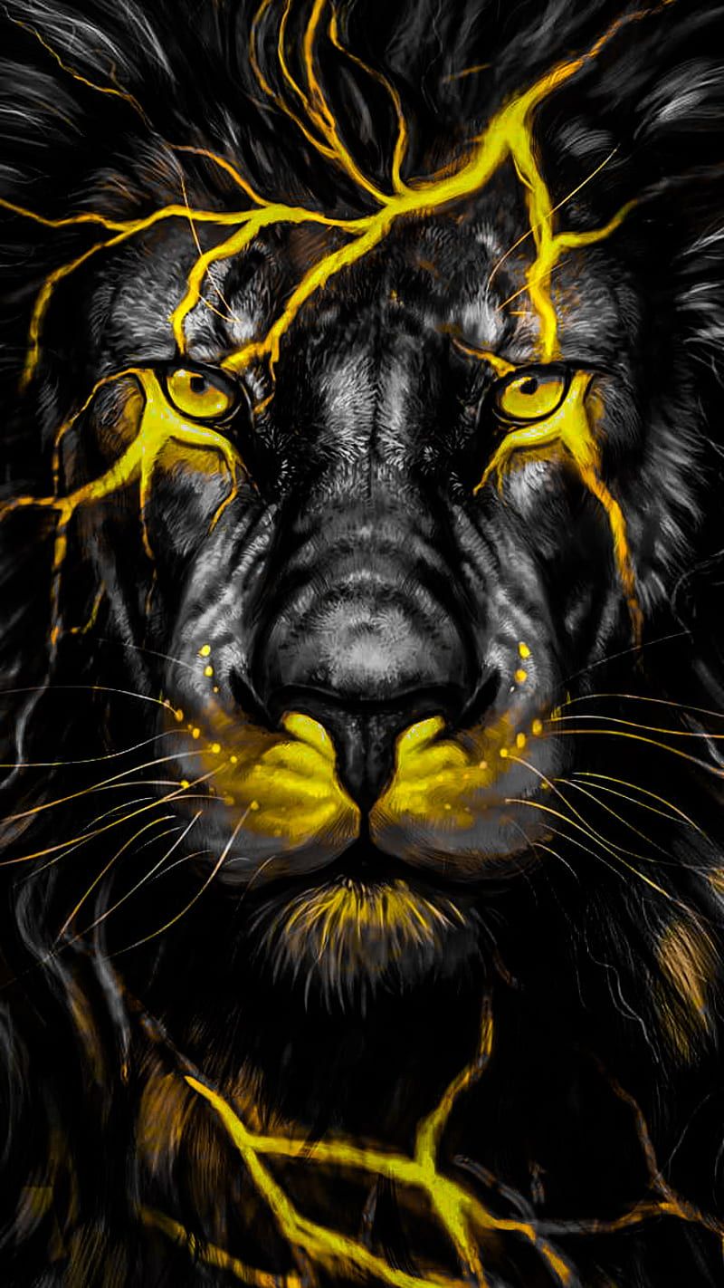 HD black lion wallpaper