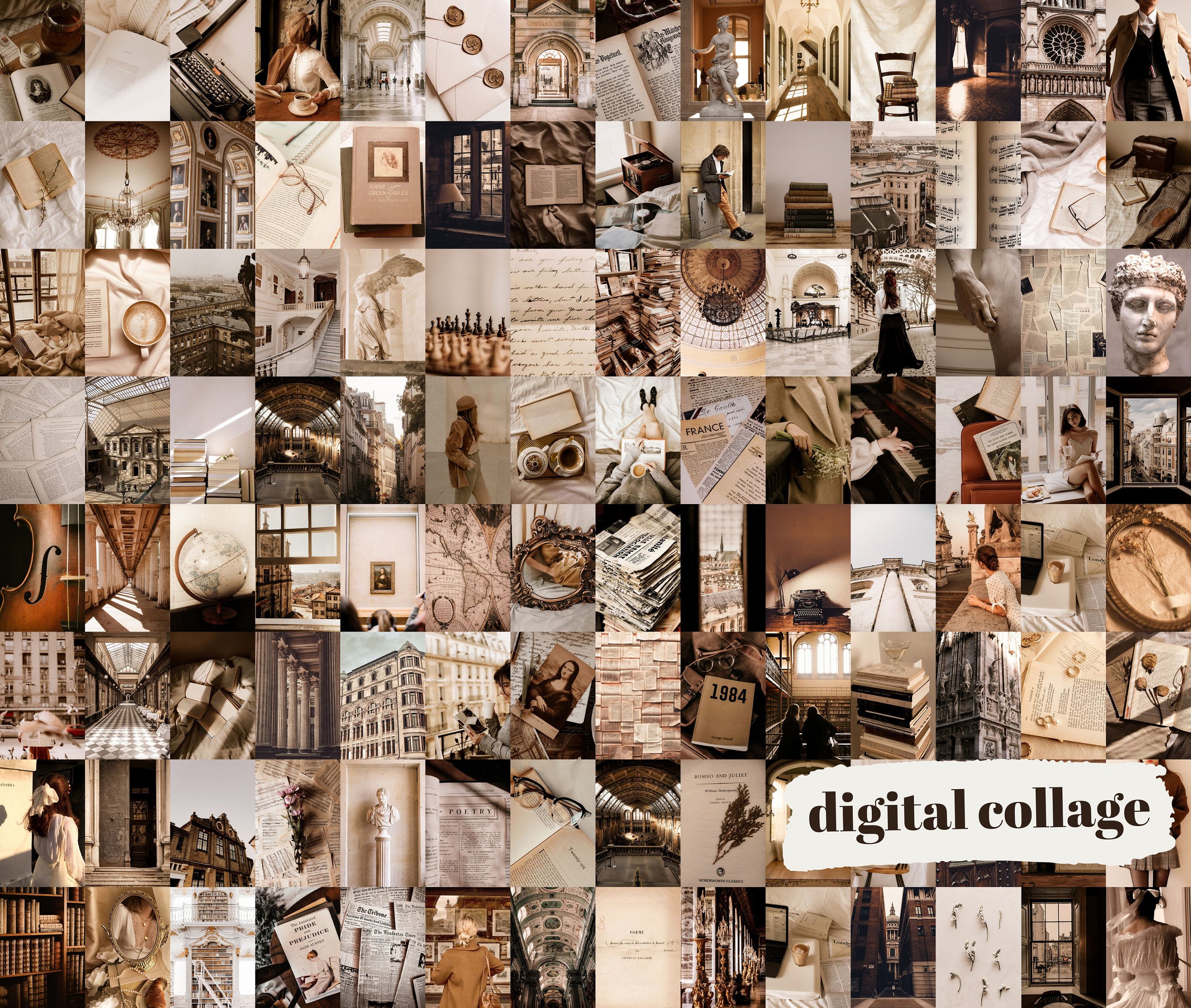 Dreamy Light Academia Collage Kit 100pc