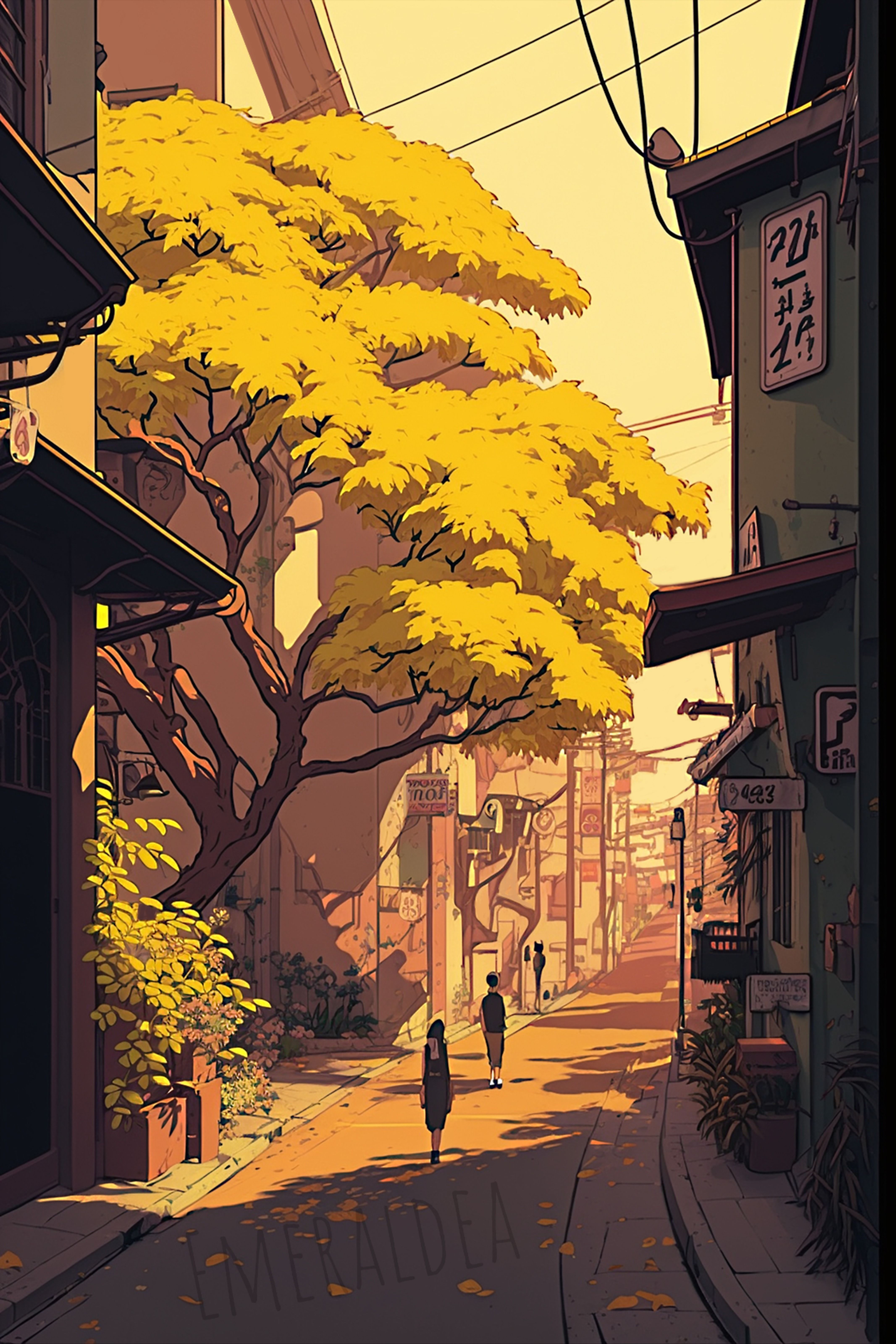 Yellow Street, Japanese Aesthetic Anime