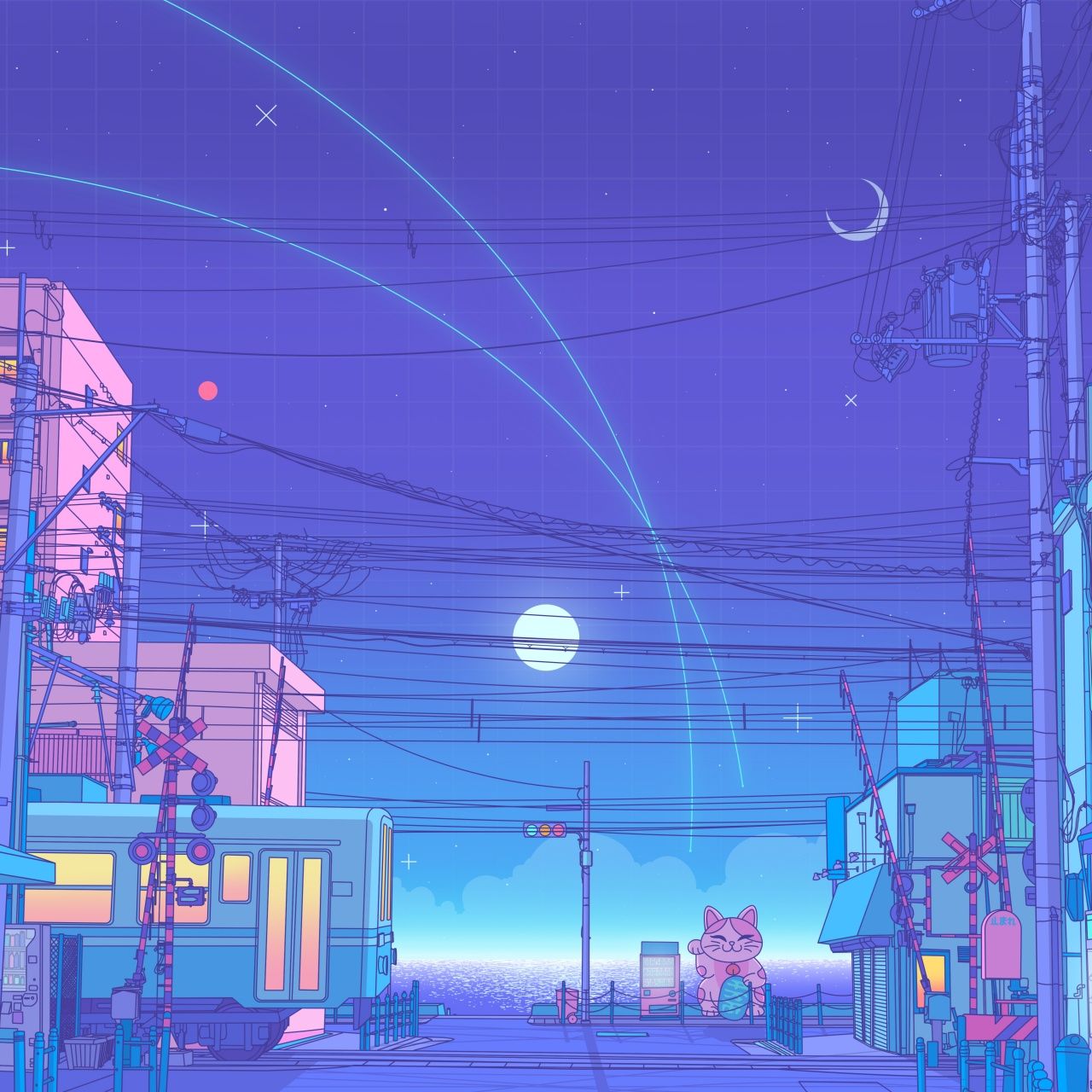 Lofi Wallpaper 4K, Japanese, Synthwave