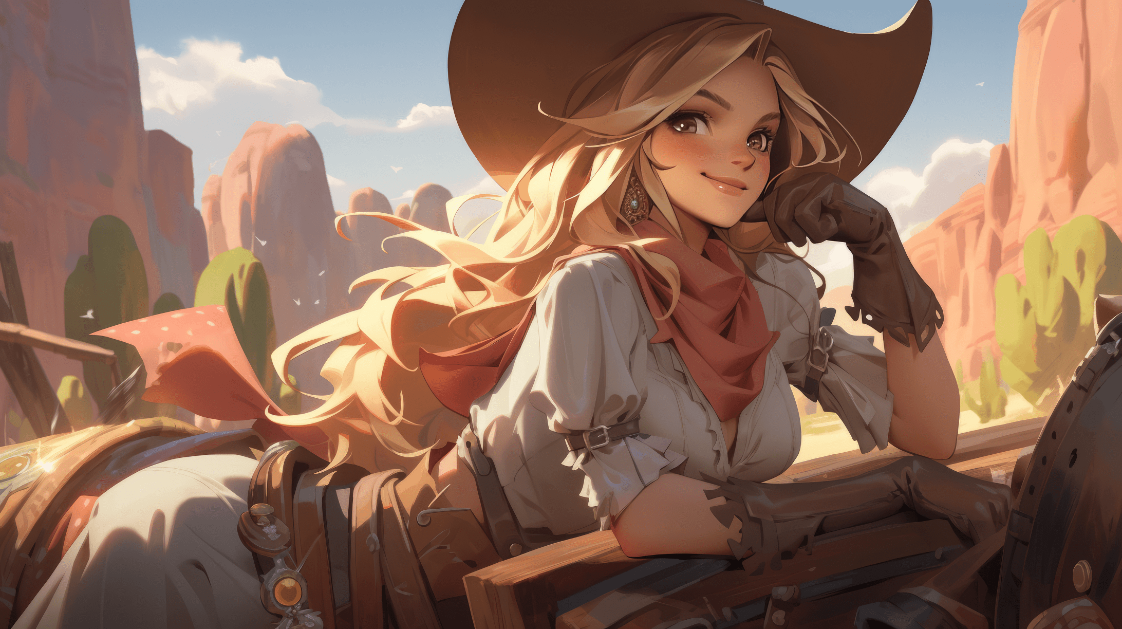 Enchanting Artistic Cowgirl HD Desktop