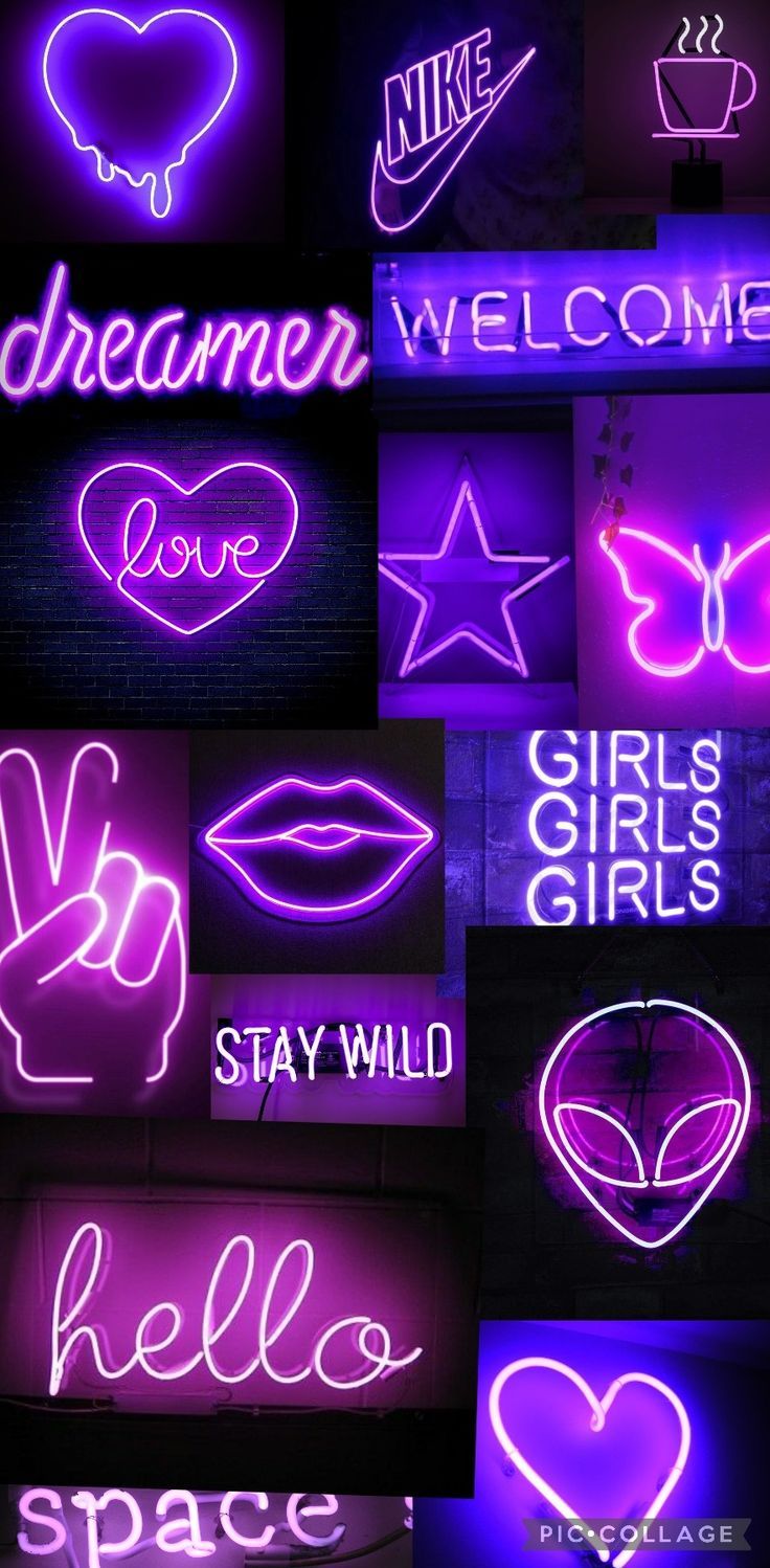 Aesthetic Neon Purple Wallpaper