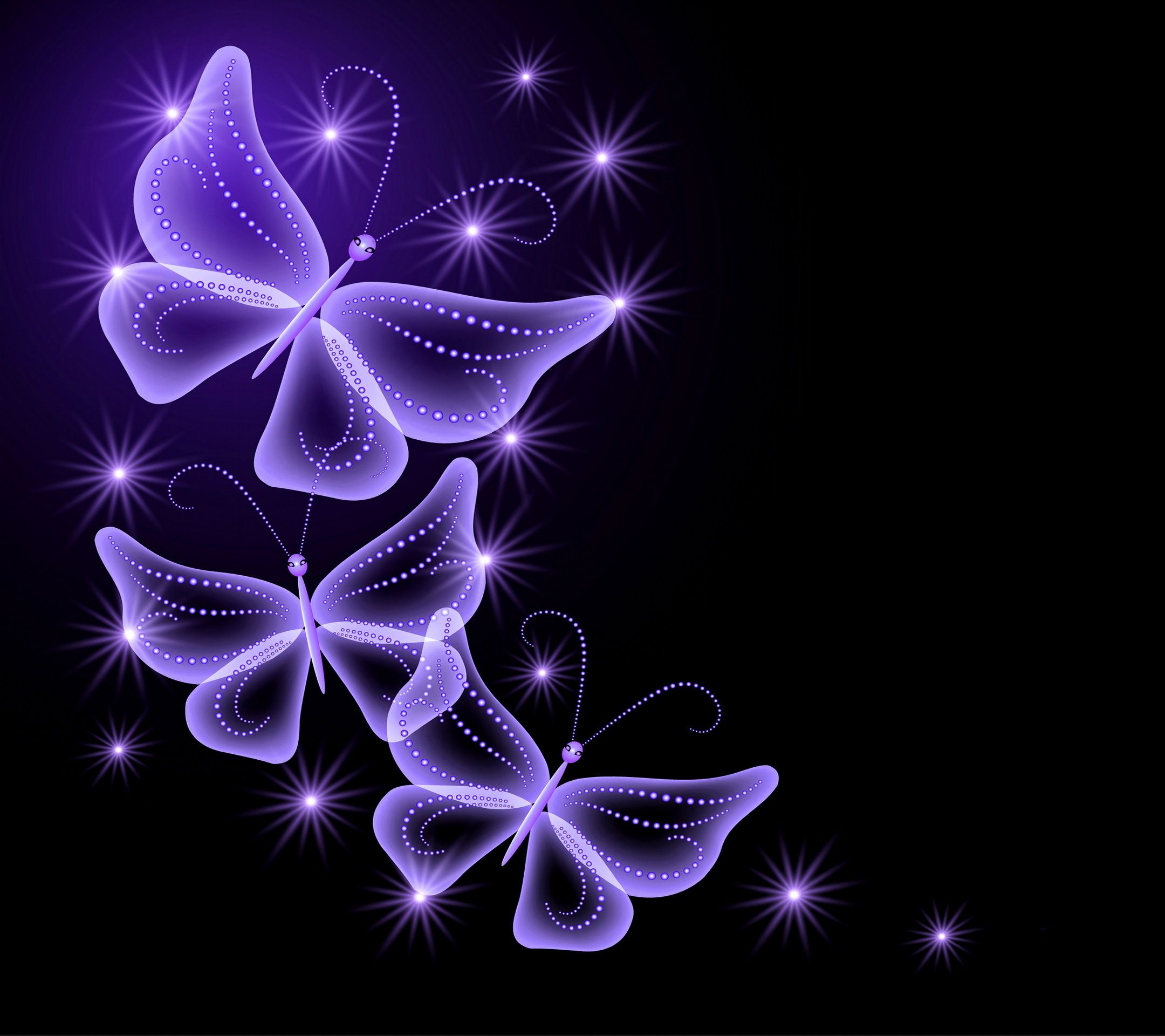 Wallpaper butterfly, abstract, glow