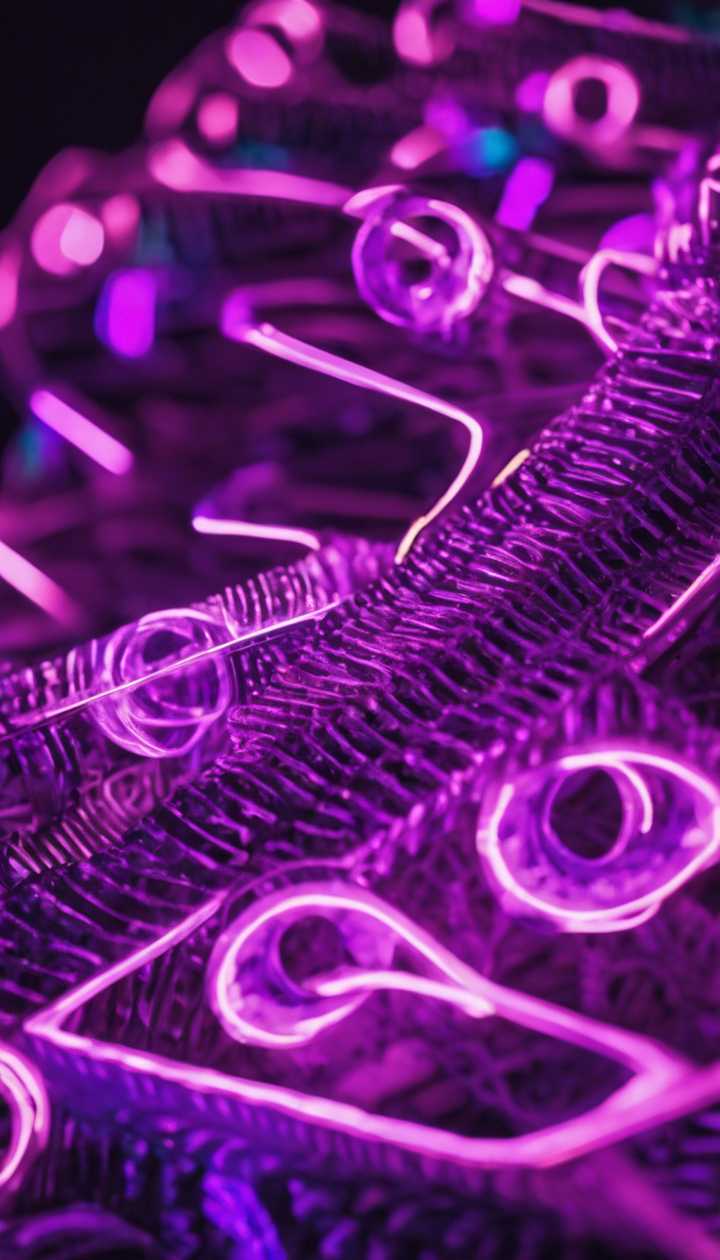 neon purple LED lights forming