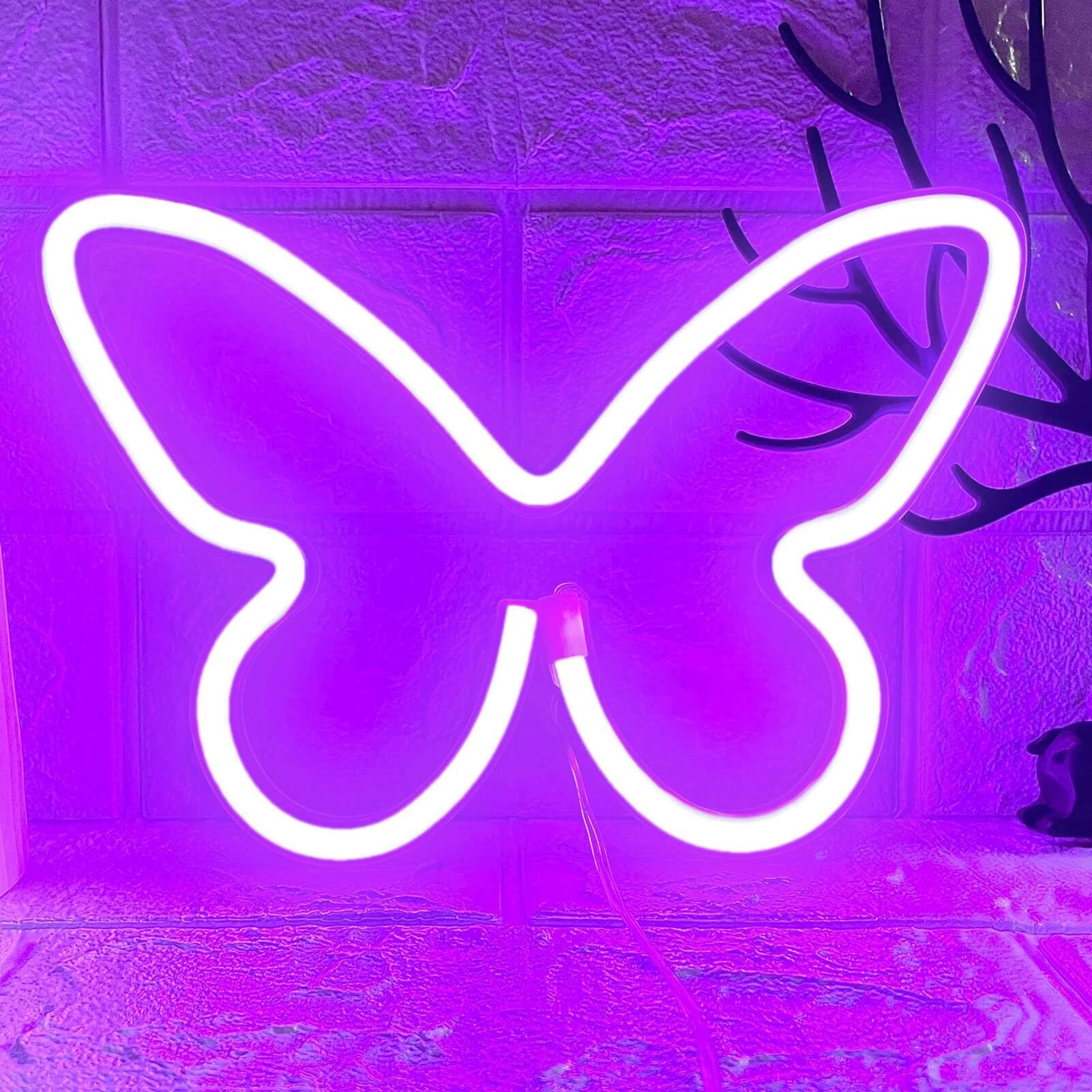 HOHOSIGN Purple Butterfly Neon Signs