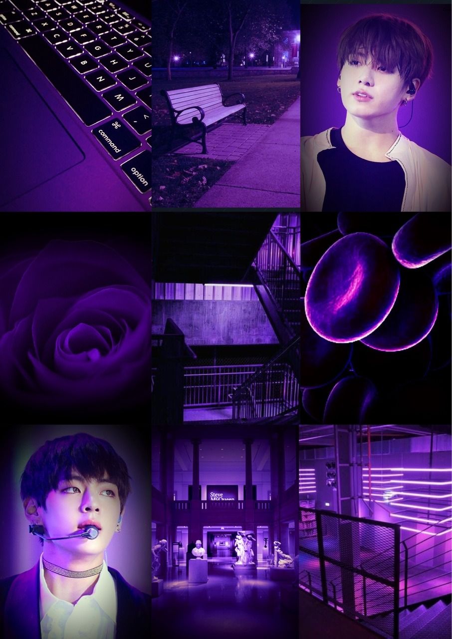 Neon purple vkook aesthetic wallpaper