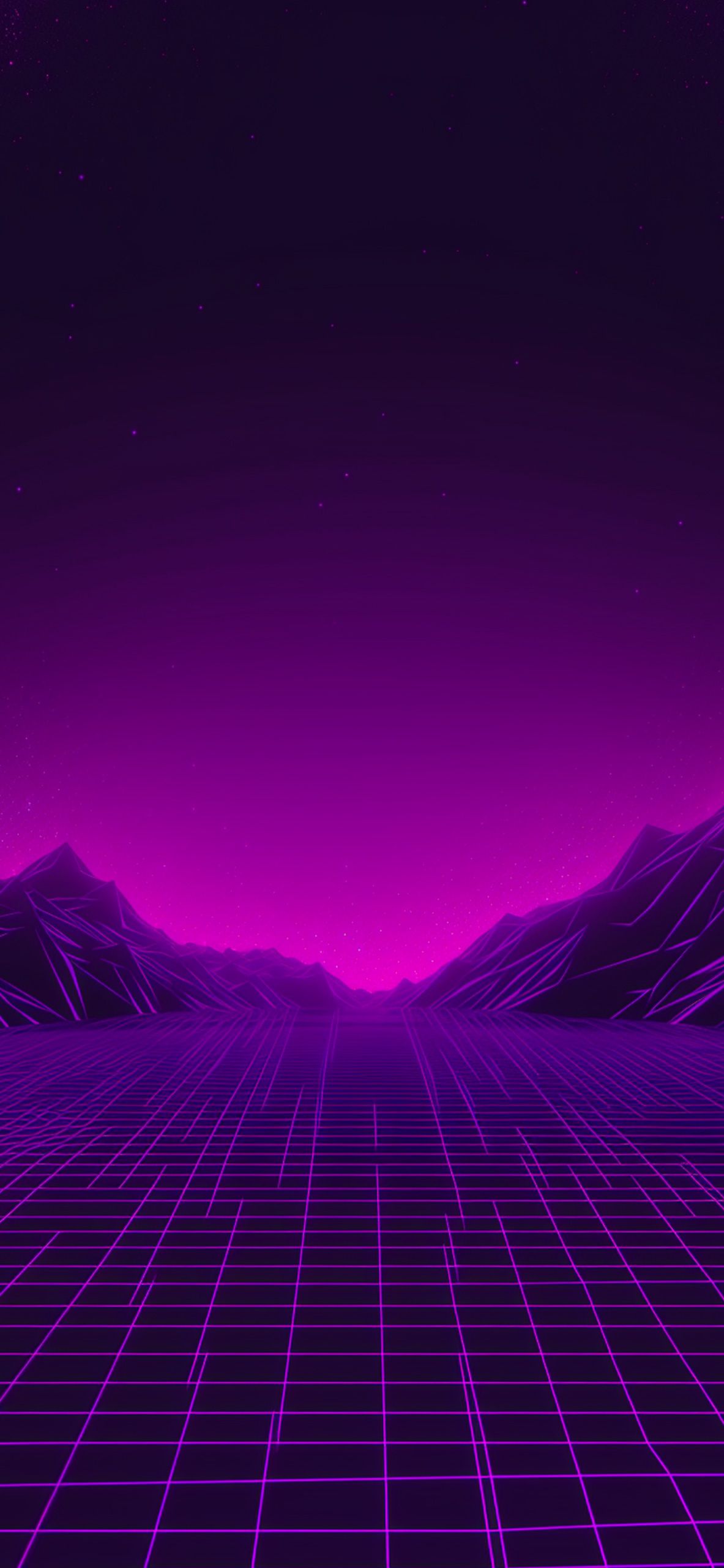 Purple Retrowave Neon Grid Wallpaper