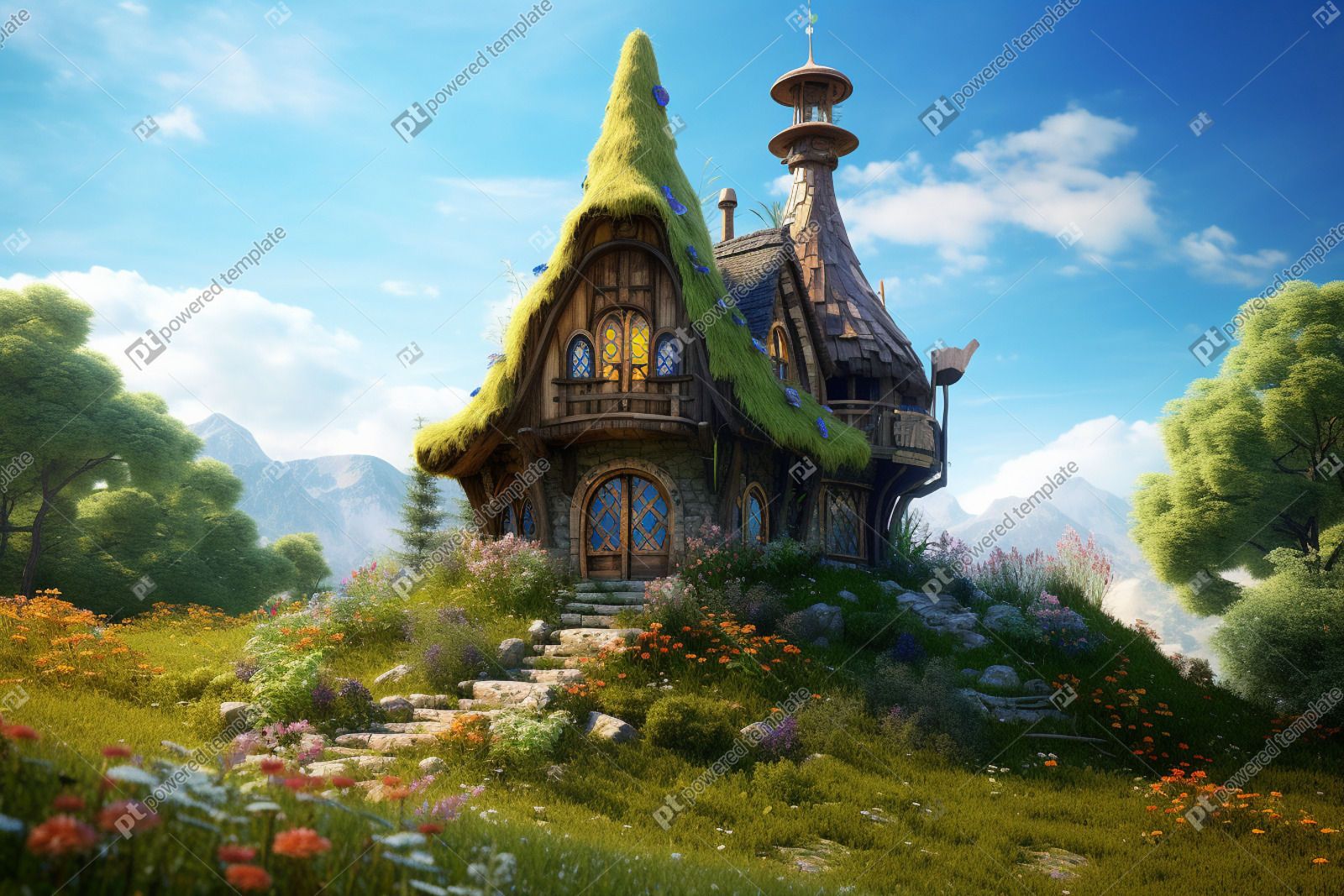 Dreamy Goblincore Fantasy House in a