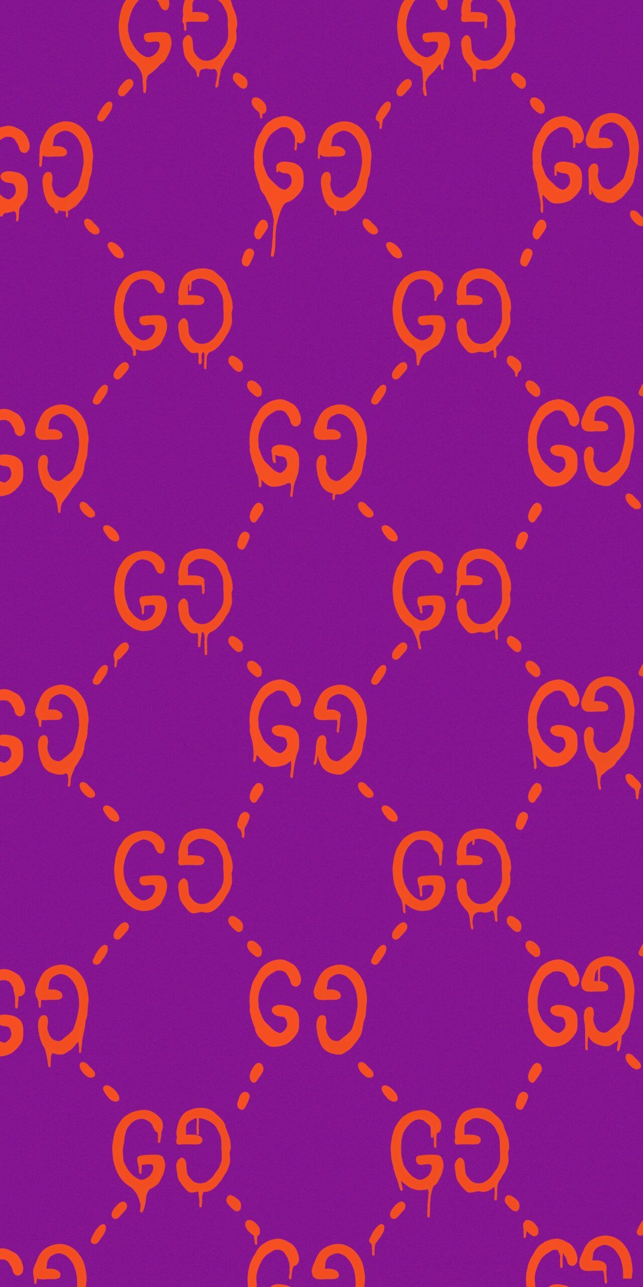 Gucci Ghost Pattern Purple Wallpaper