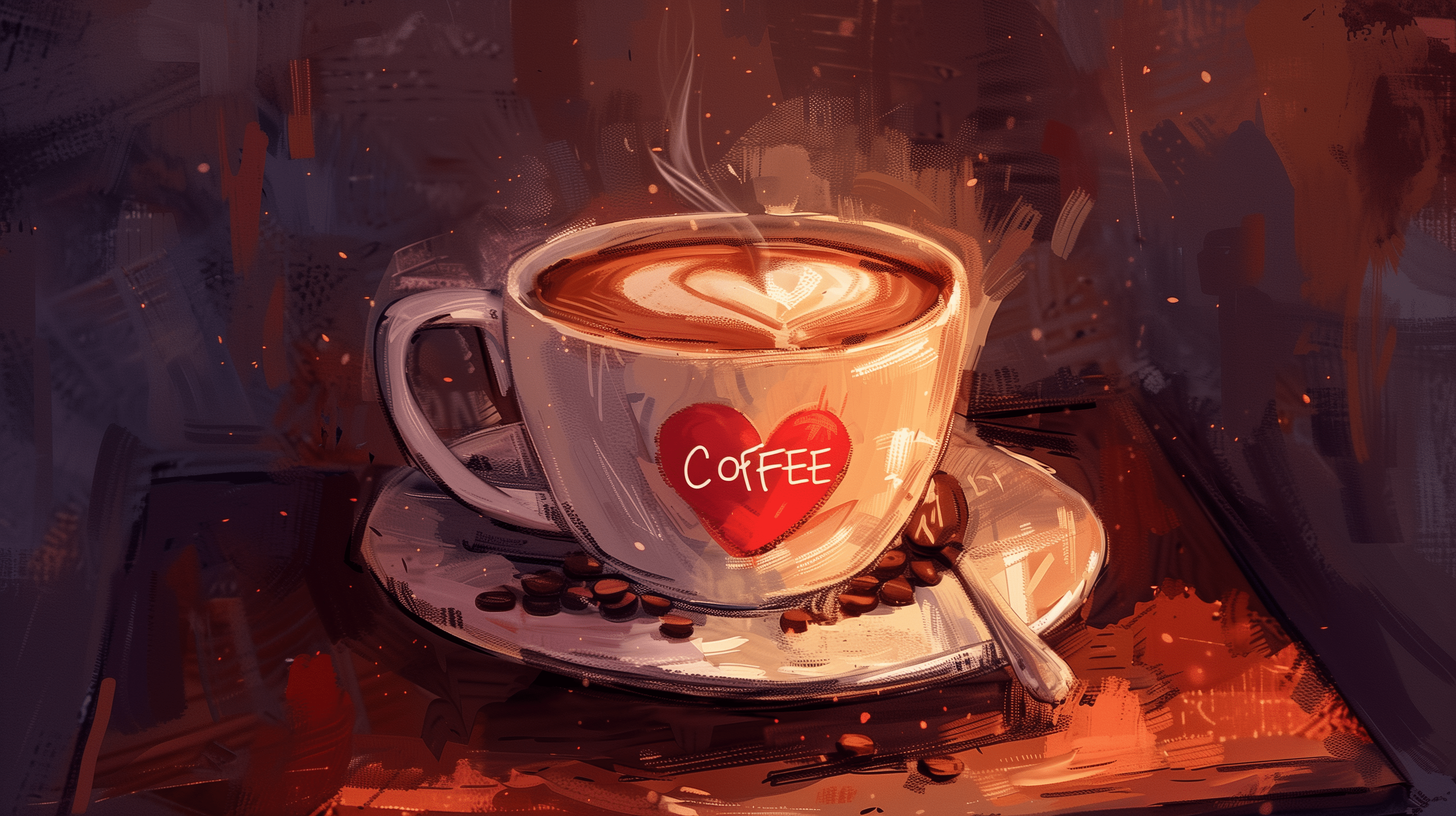 Heartwarming Coffee Art HD Wallpaper