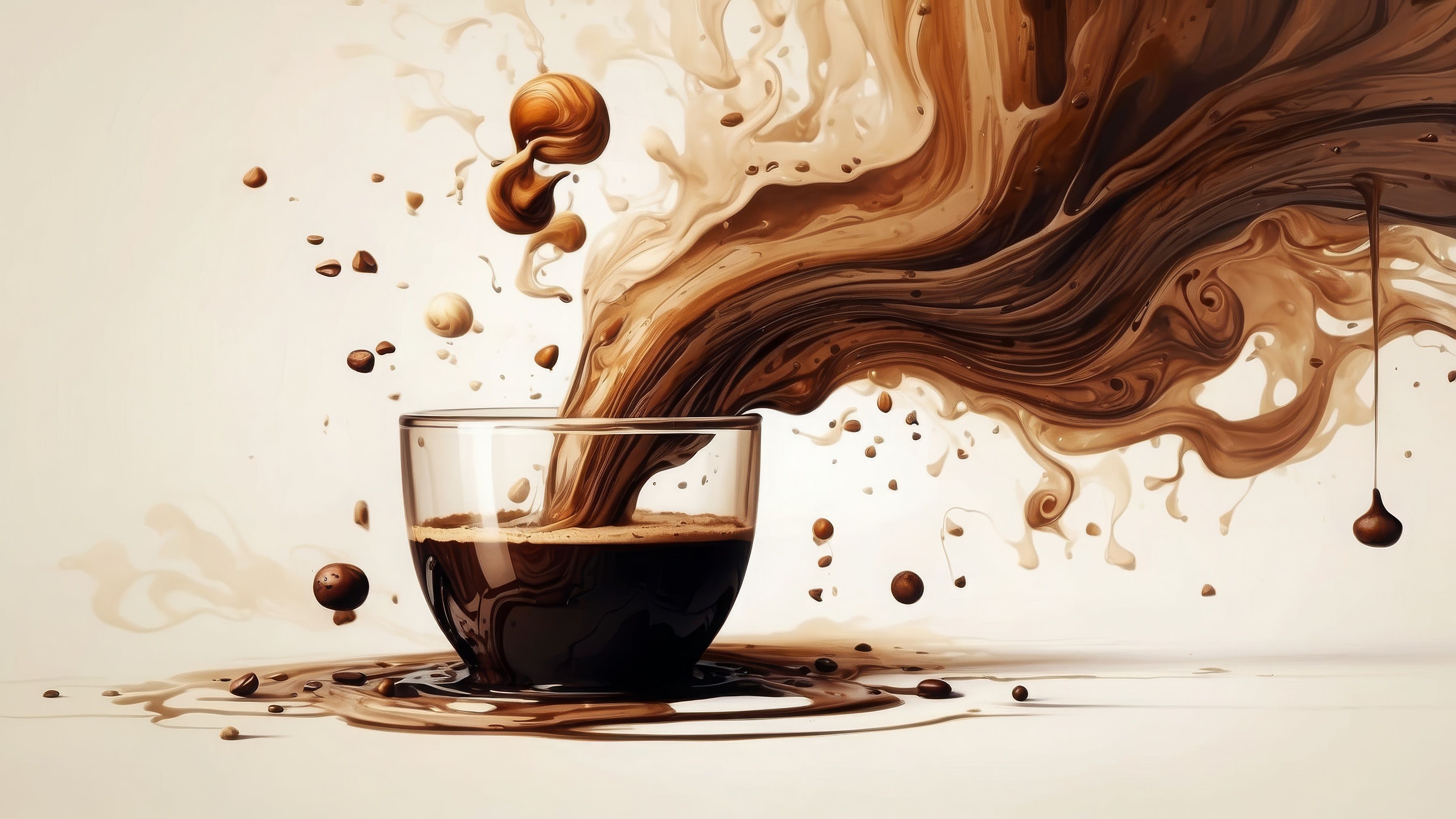 Dynamic Coffee Splash Physics HD