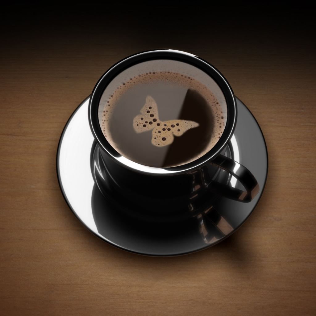 Butterfly Coffee iPad Wallpaper Free