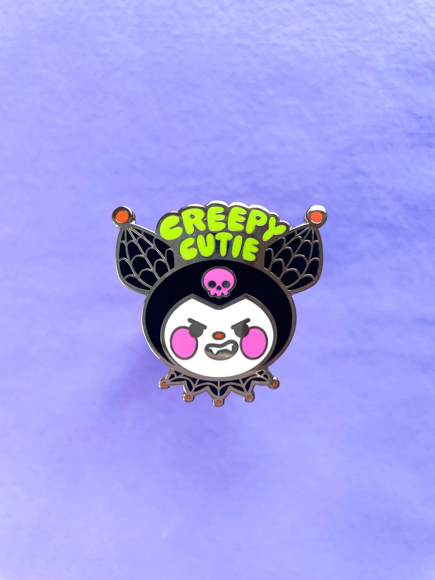 creepy kuromi enamel pin