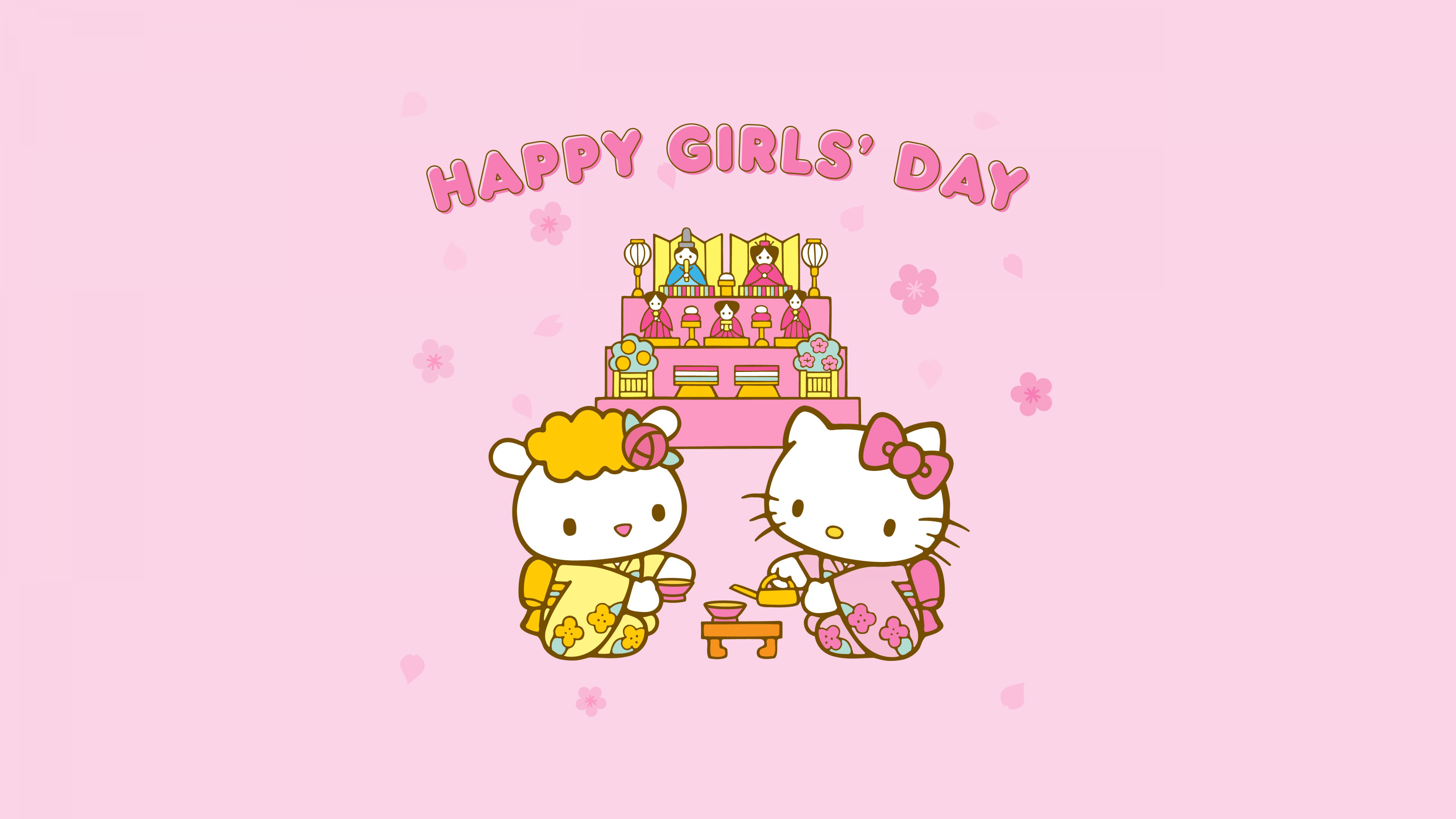 Happy girls day Wallpaper 4K, Pink