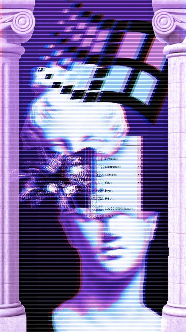 vaporwave wallpaper for his iPhone