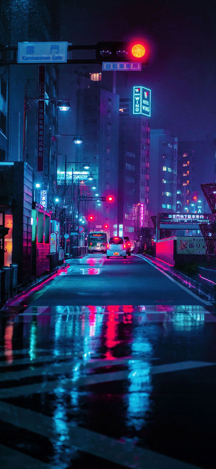 Tokyo Streets At Night 4K Phone Wallpaper