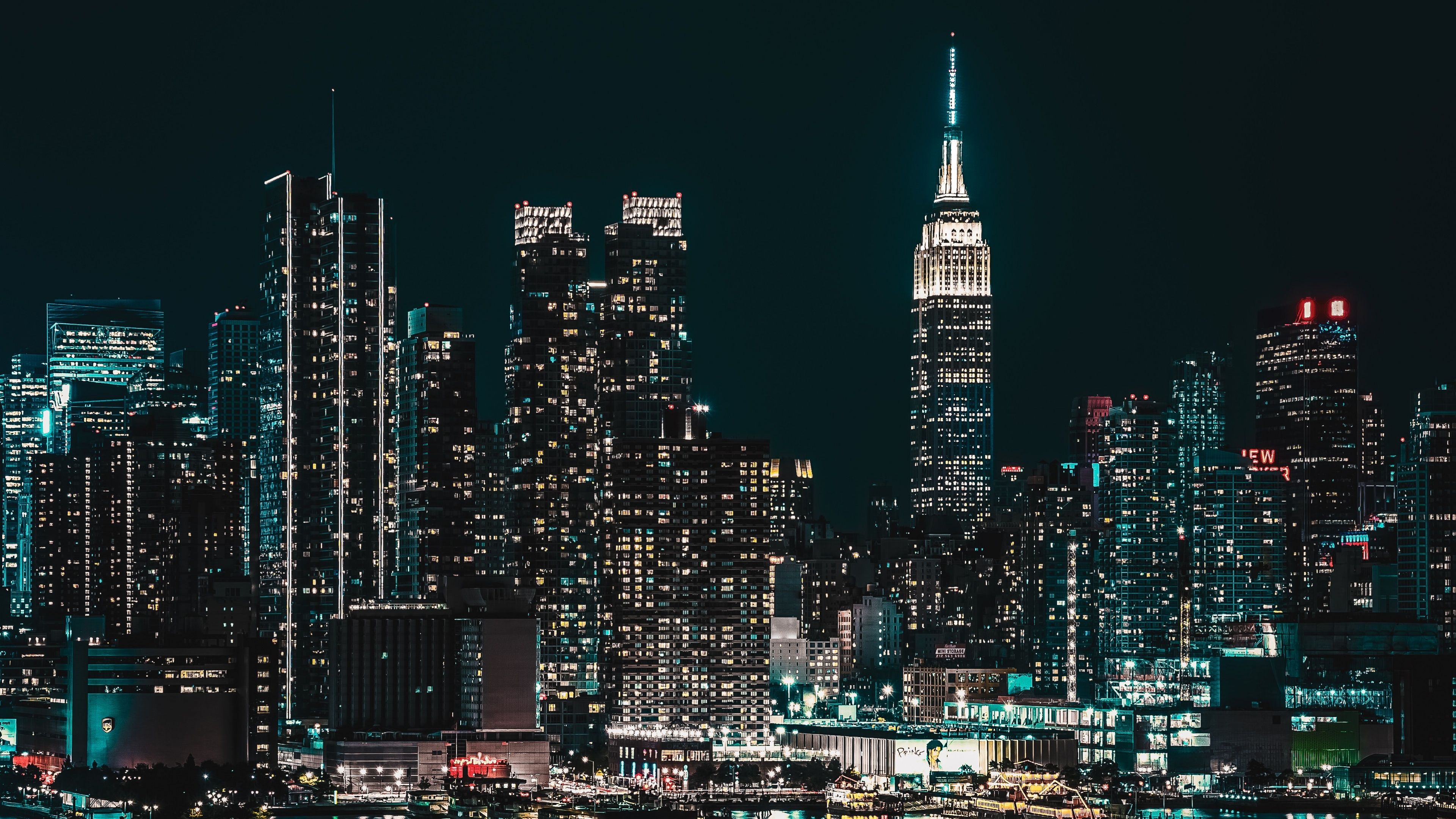 New York City Wallpaper 4K, Starry sky