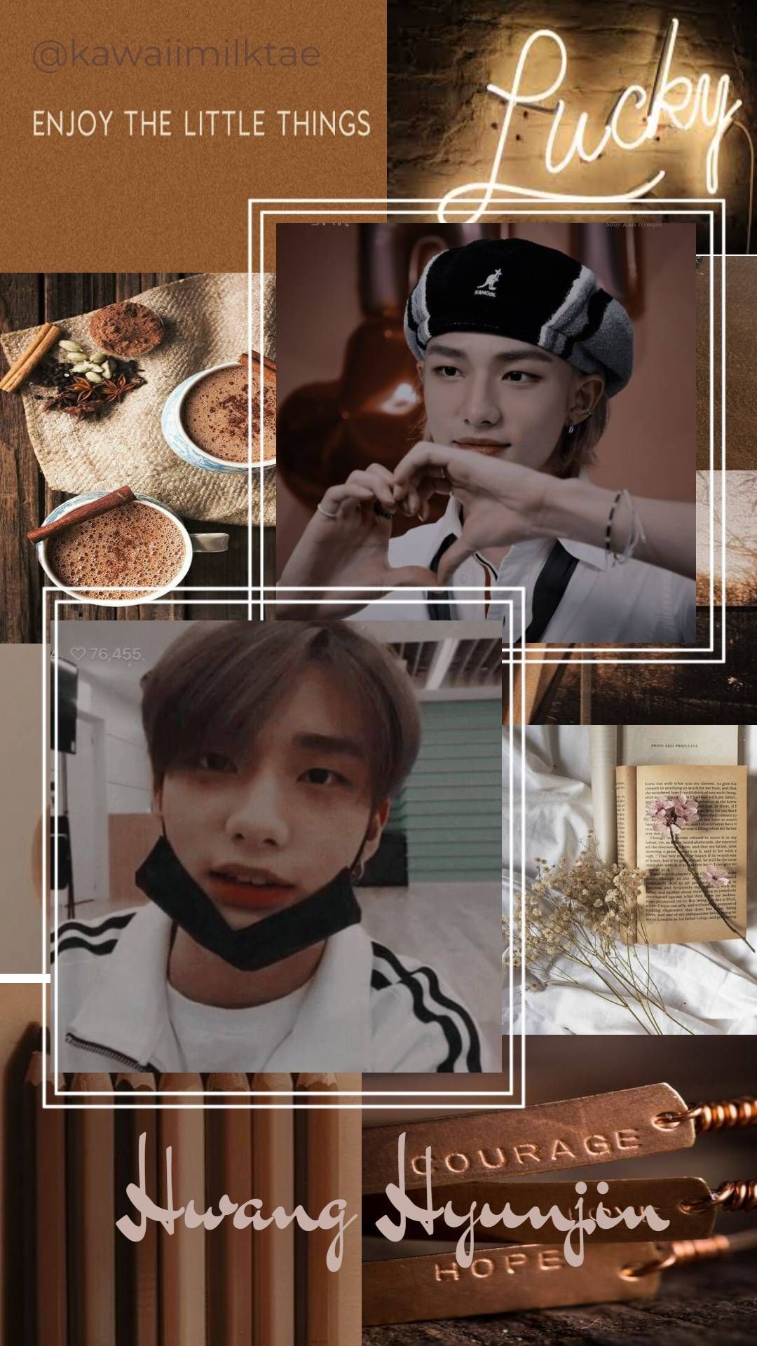 Hyunjin Brown Aesthetic Wallpaper