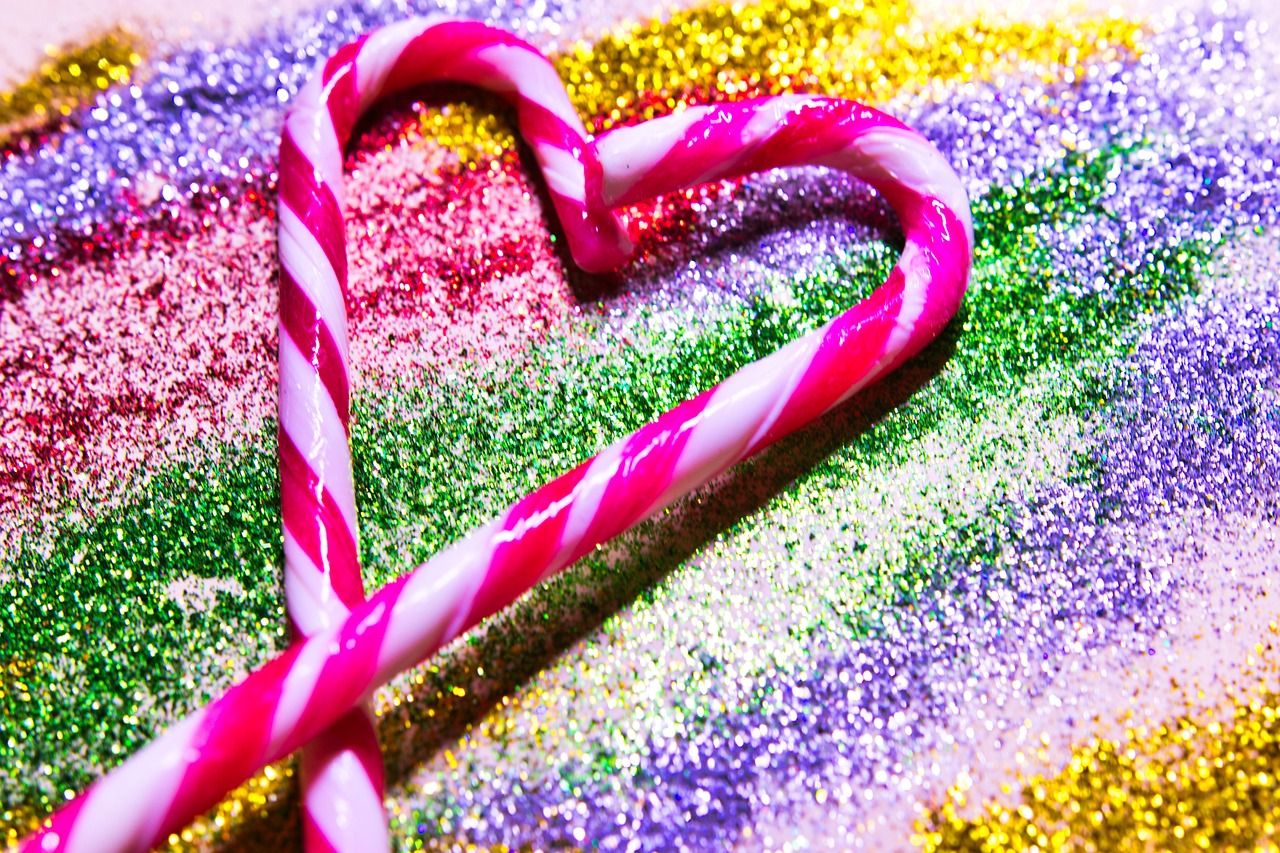 Candy Cane Glitter Glittering