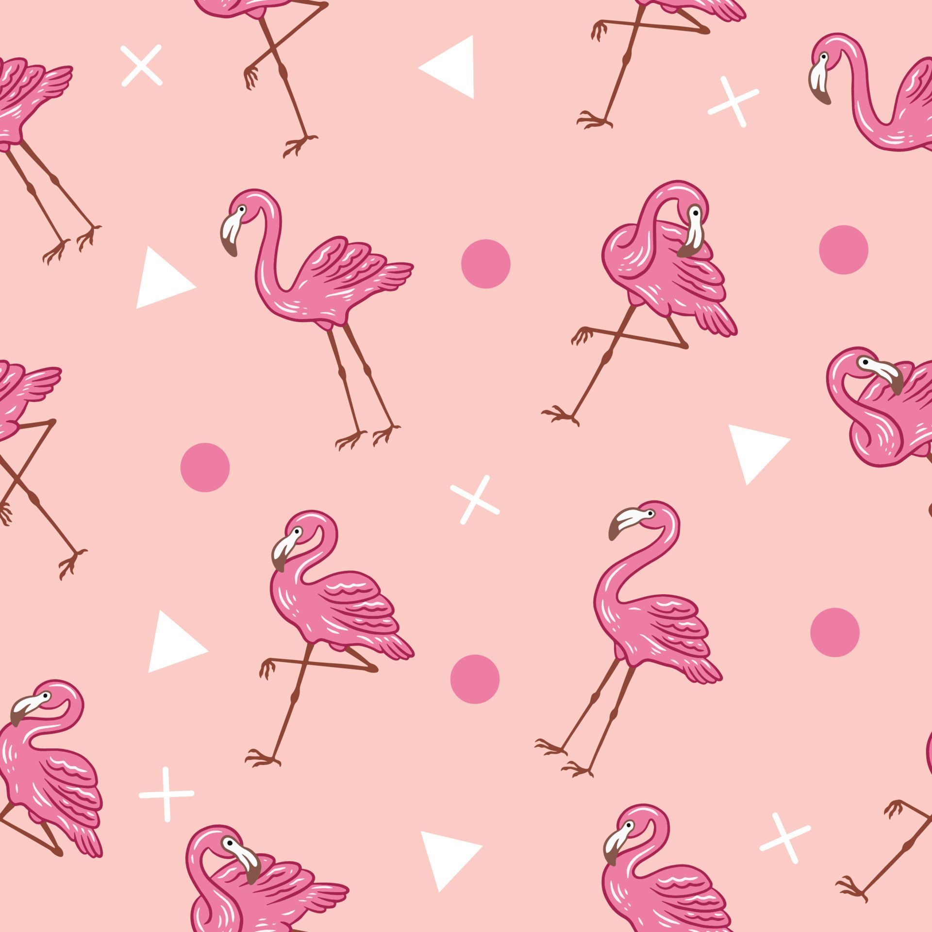 cute light pink stork animal seamless pattern white object wallpaper with design light pink