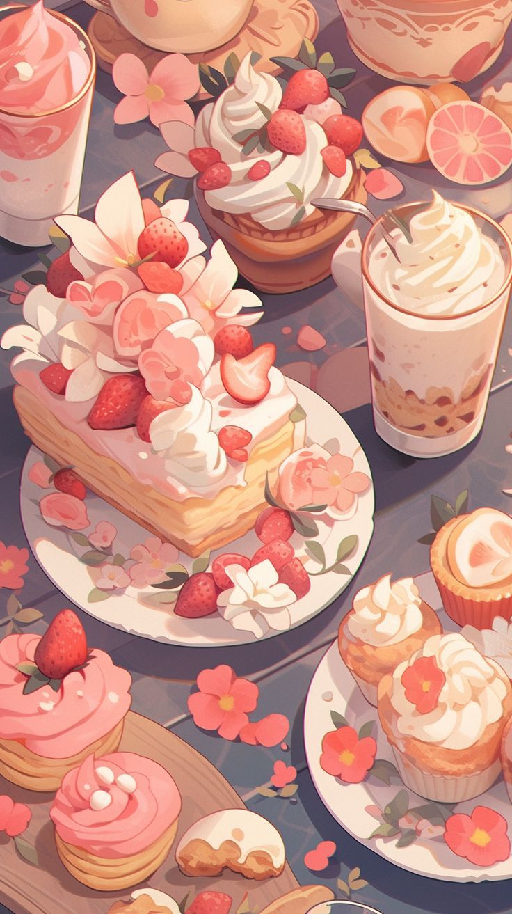 Illustrated Cakes Wallpaper