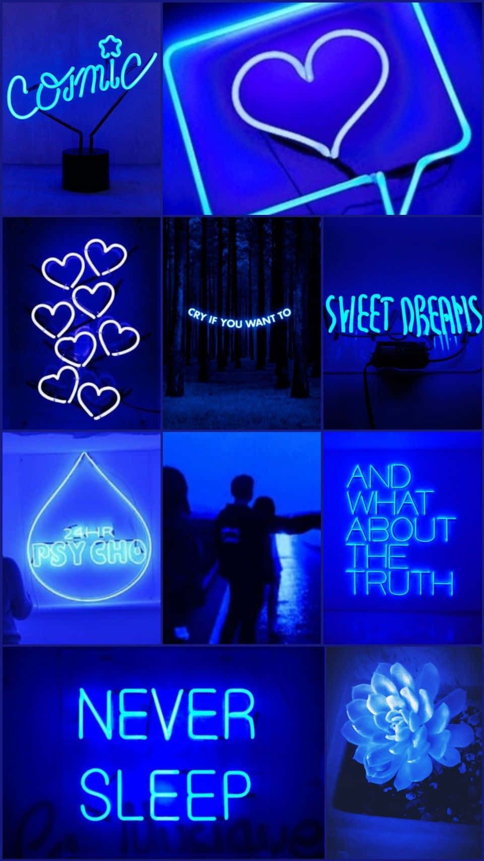 Blue Aesthetic Neon Wallpaper