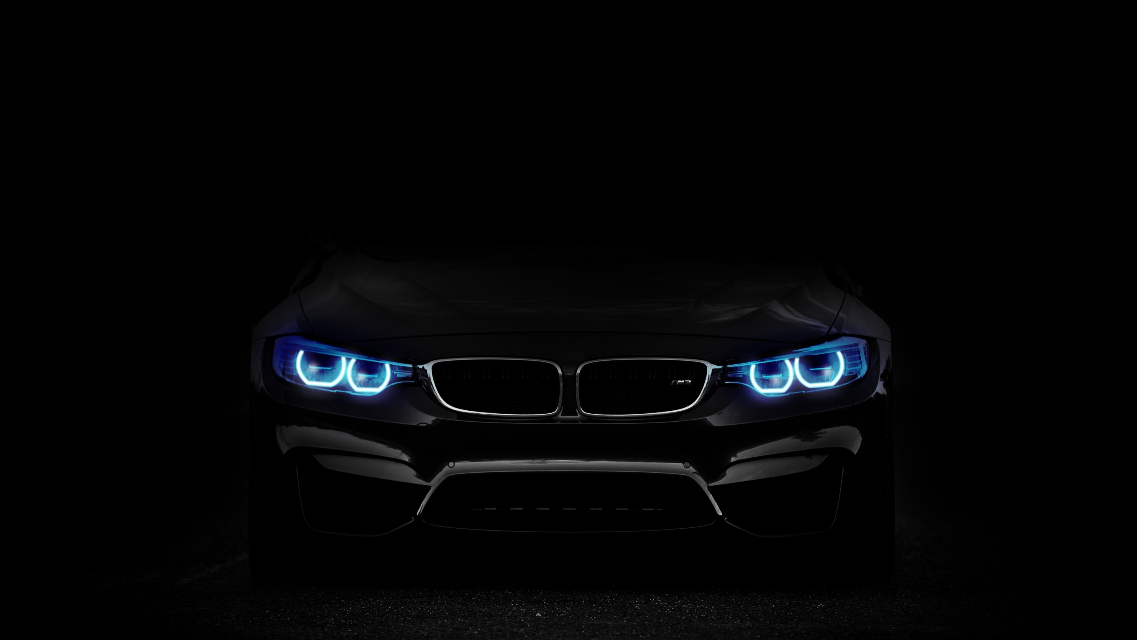 BMW M3 Wallpaper 4K, Angel Eyes, Black