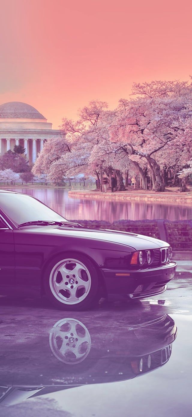 Aesthetic BMW Parked Near A Lake 4K